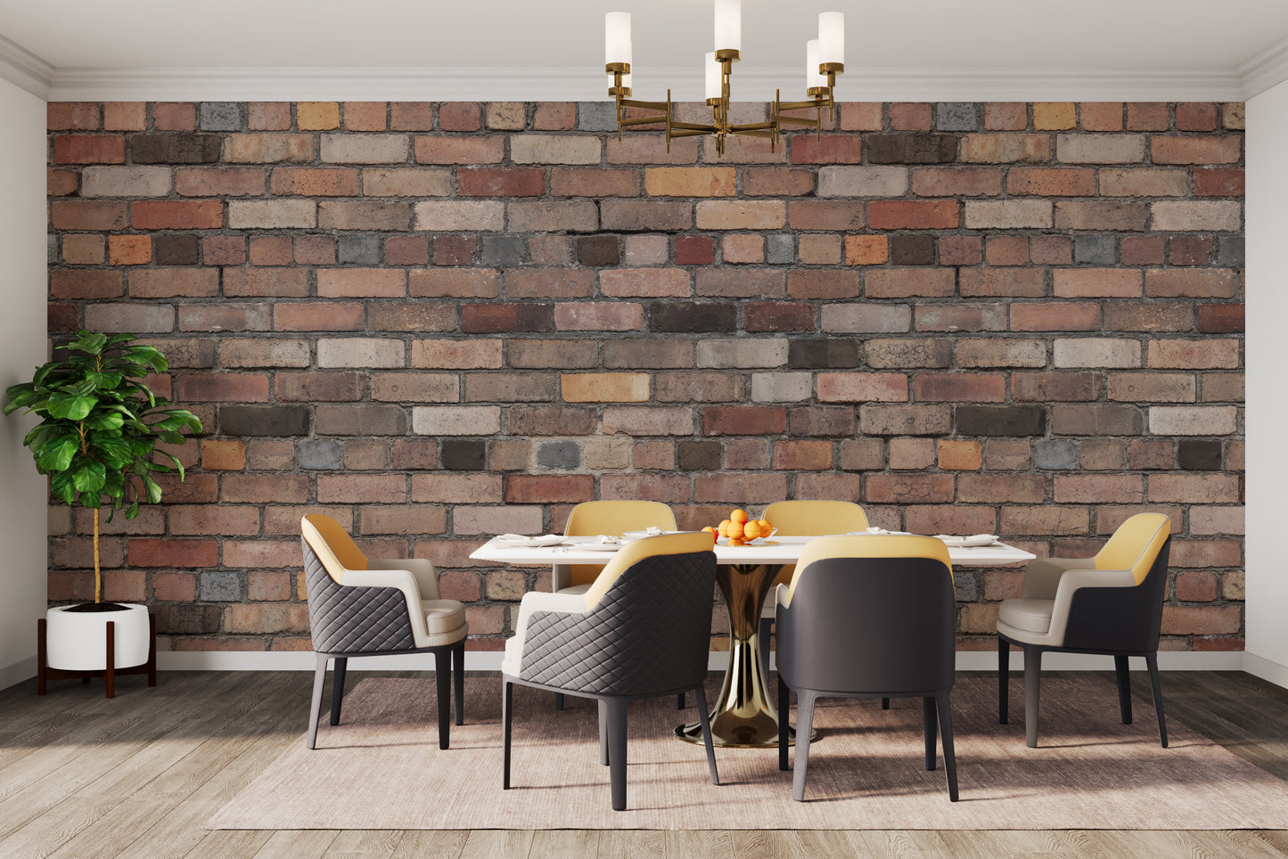 Decorative vintage brick wallpaper for unique interiors