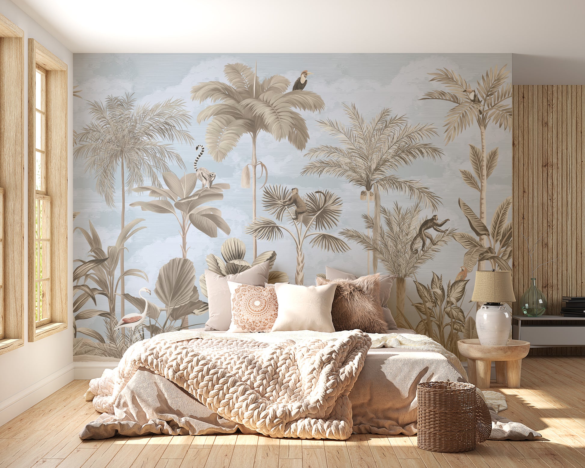 Temporary tropical paradise wallpaper for exotic rooms