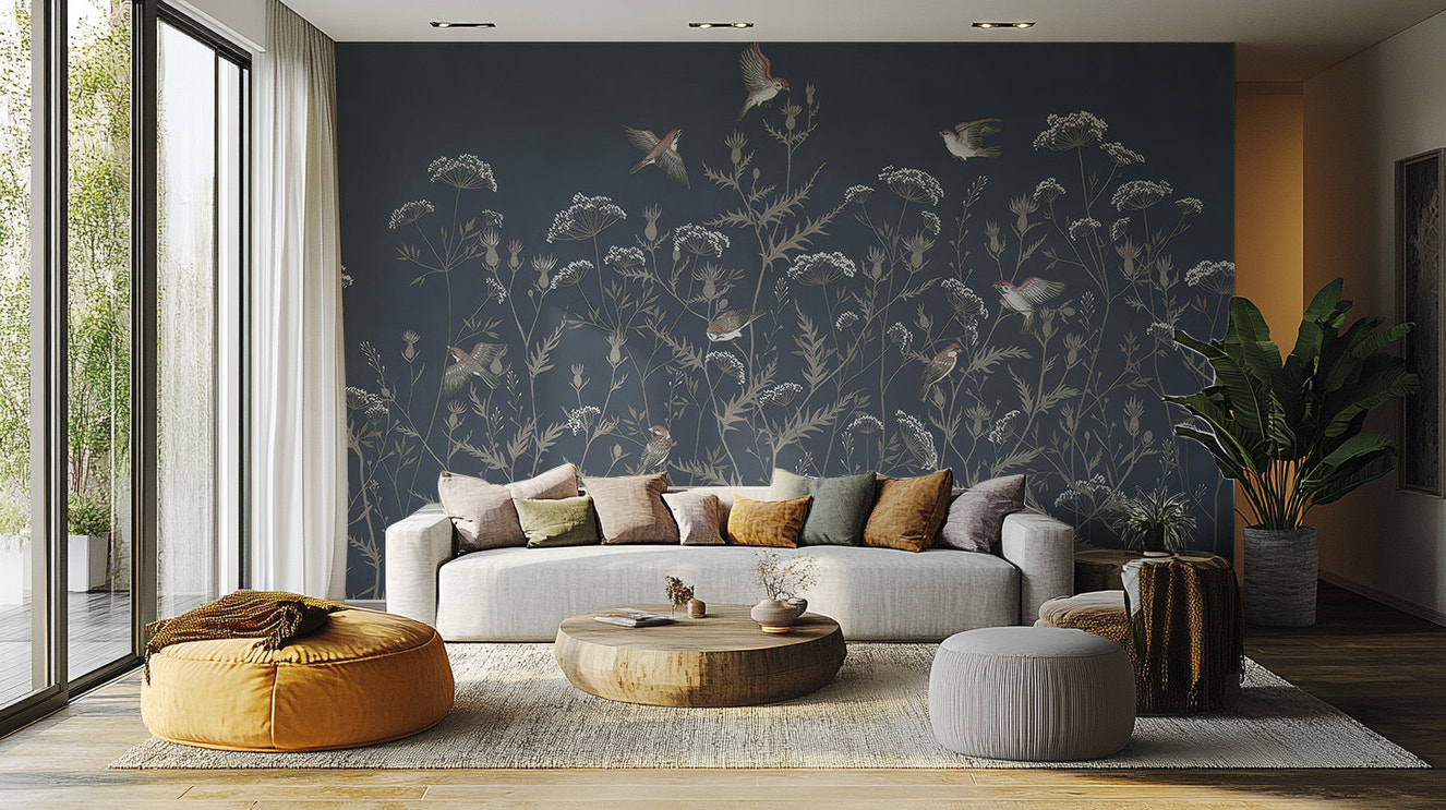 Blooming Birds Wallpaper Mural