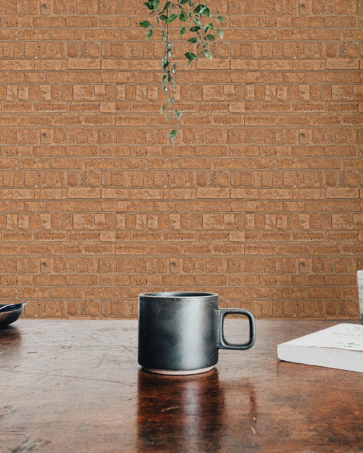 Decorative brown brick wall texture for interiors.