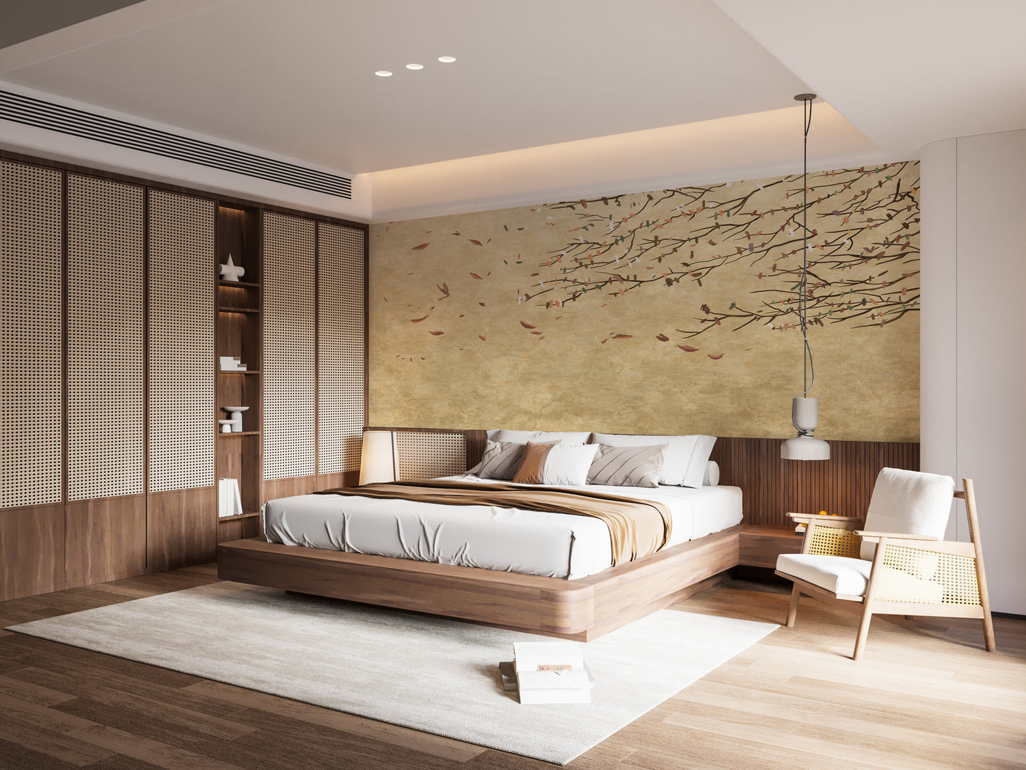 Cherry Blossom Branches Wallpaper Mural for Bedrooms