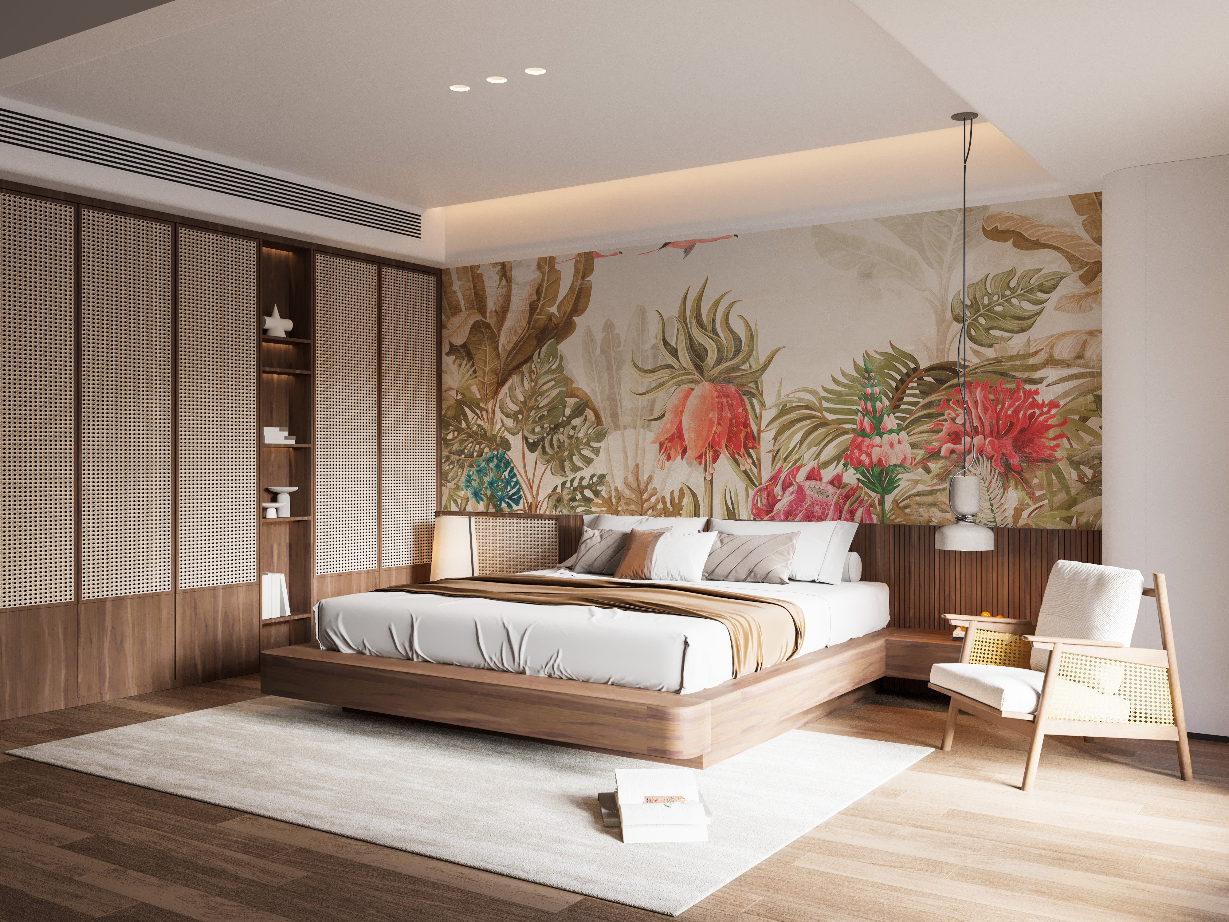 Vibrant Havana wallpaper with exotic plants.
