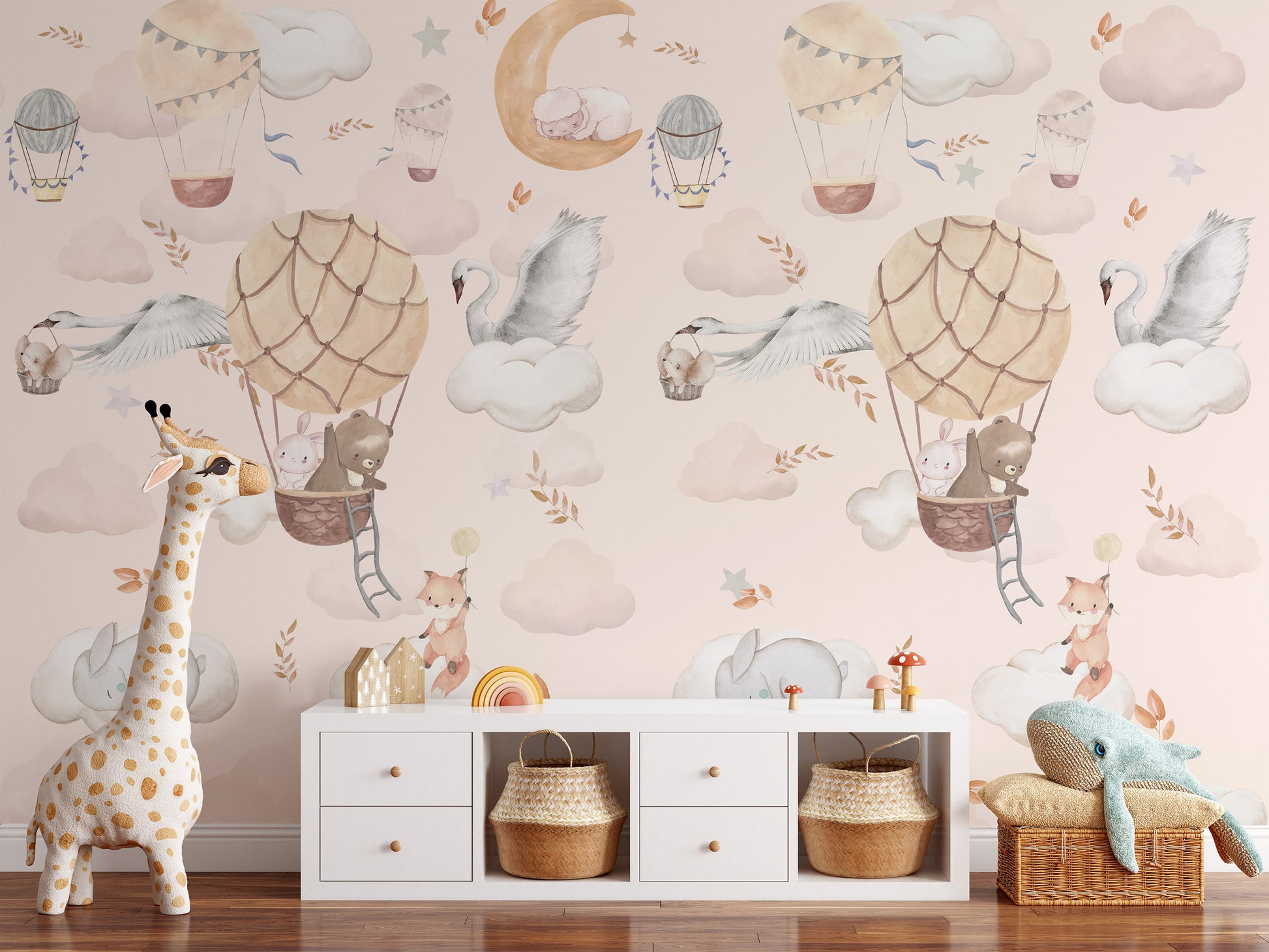 Balloon Adventure Wall Mural for an uplifting feel