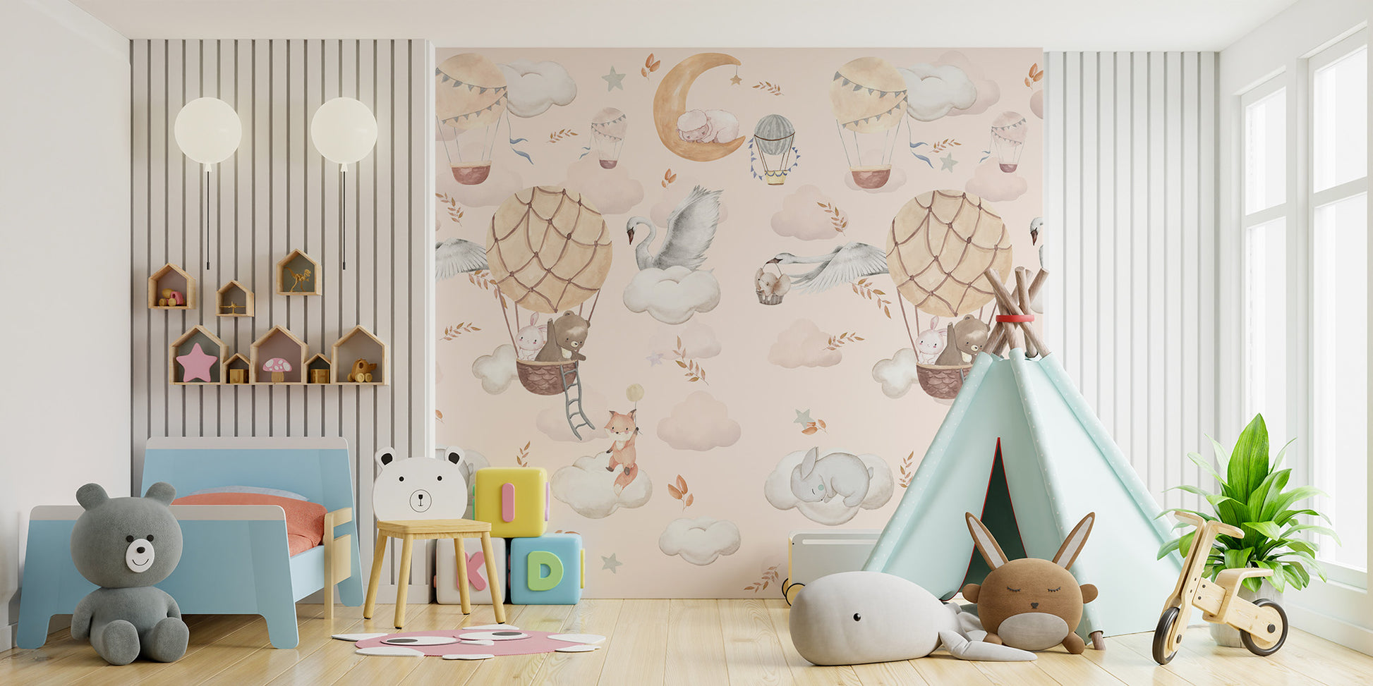 Balloon Adventure Wallpaper Mural for adventurous vibes