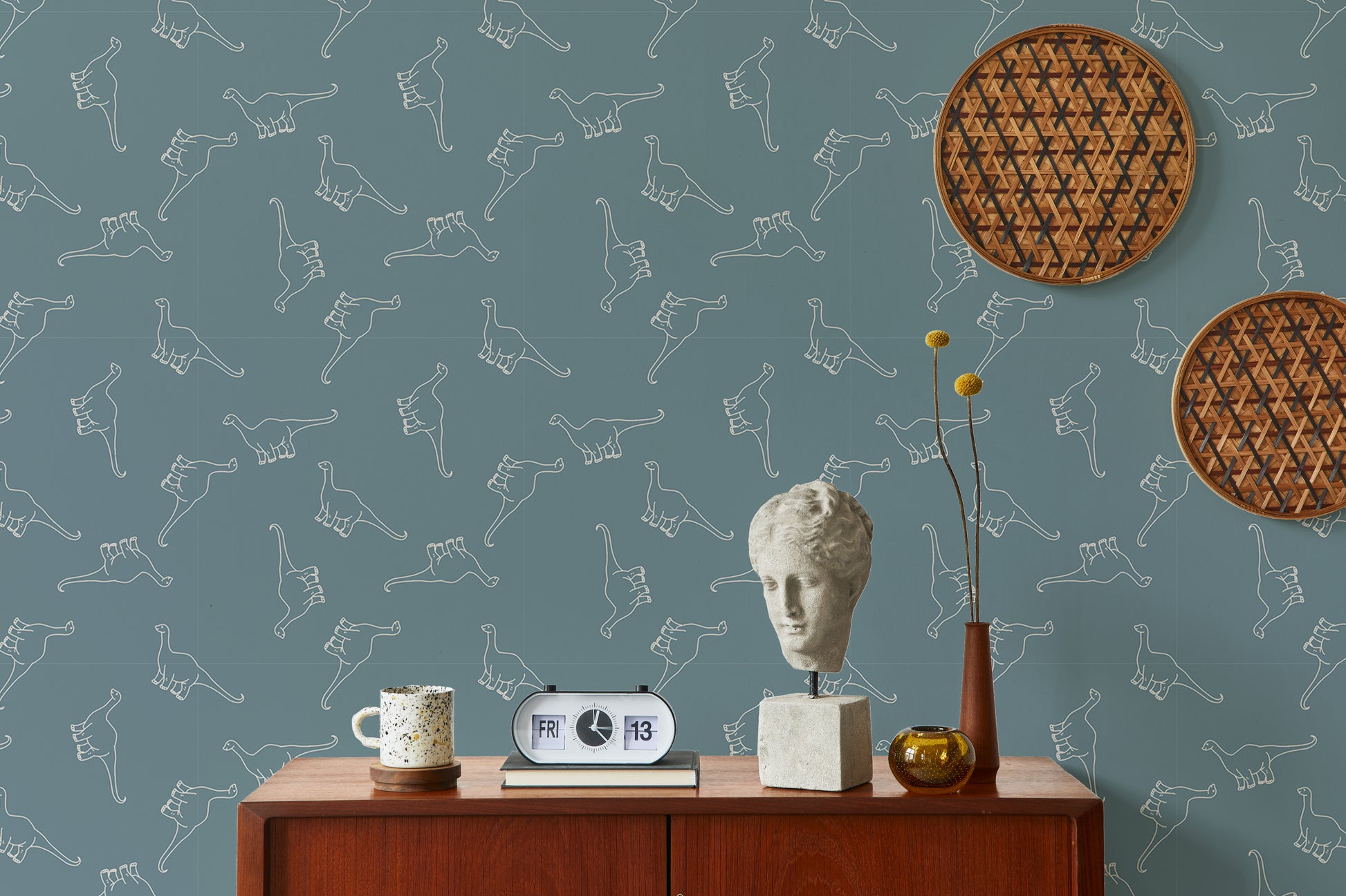 Apatosaurus-themed pattern wallpaper for kids' rooms