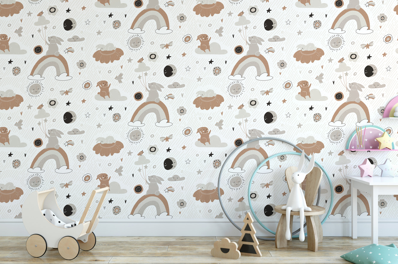 Cute boho pattern design wall mural
