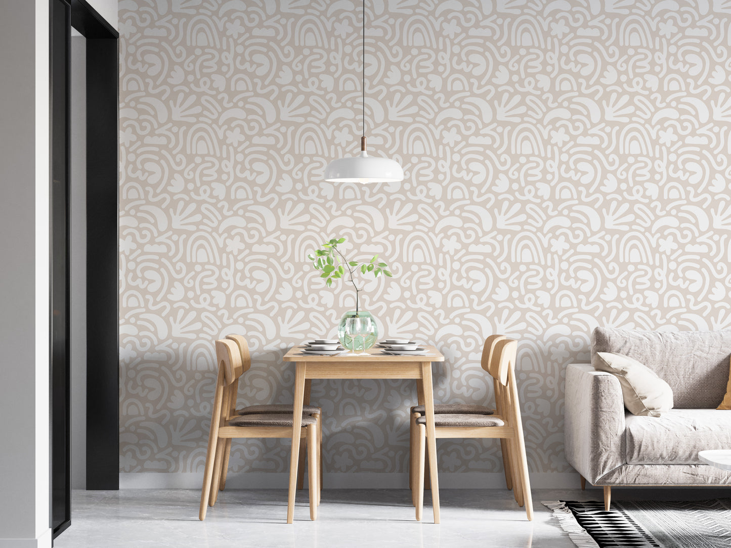 Contemporary Abstract Art Scandinavian Wallpaper