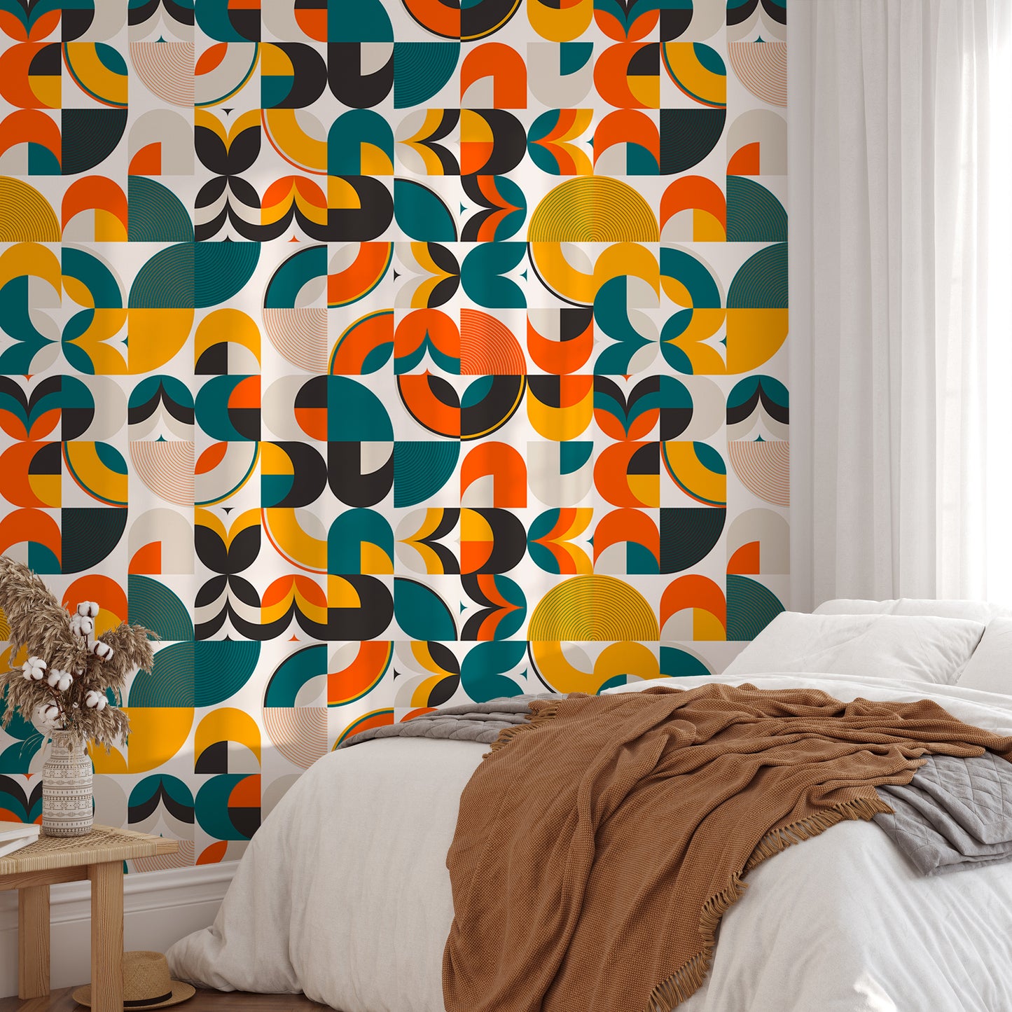 Abstract Vector Geometric Shapes Scandi Art Wallpaper