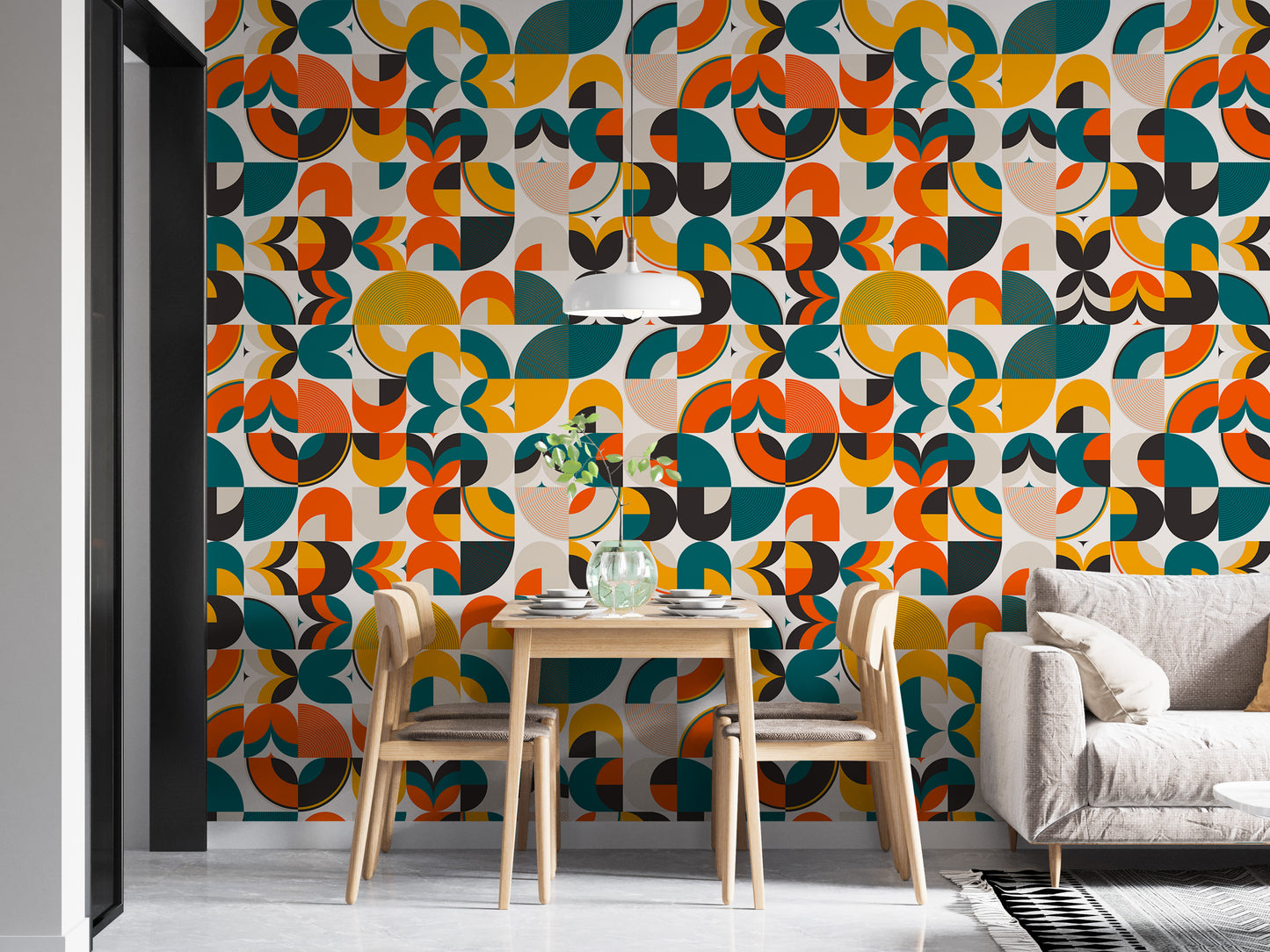 Abstract Vector Geometric Shapes Scandi Art Wallpaper