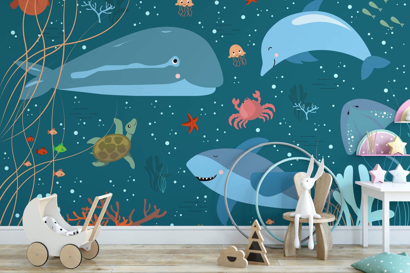 Marine wonderland wallpaper mural
