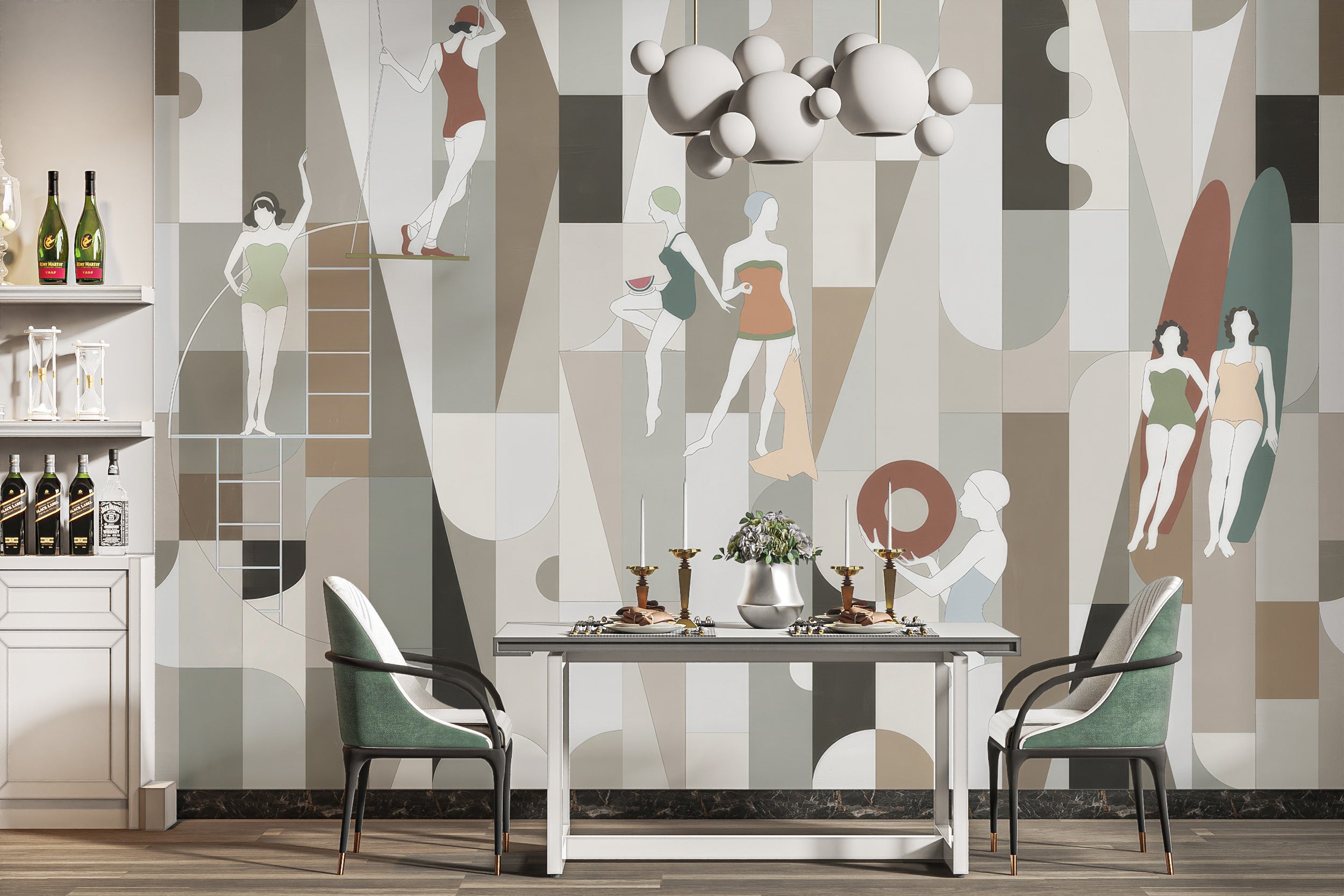 Stylish fashion store wallpaper for modern interiors