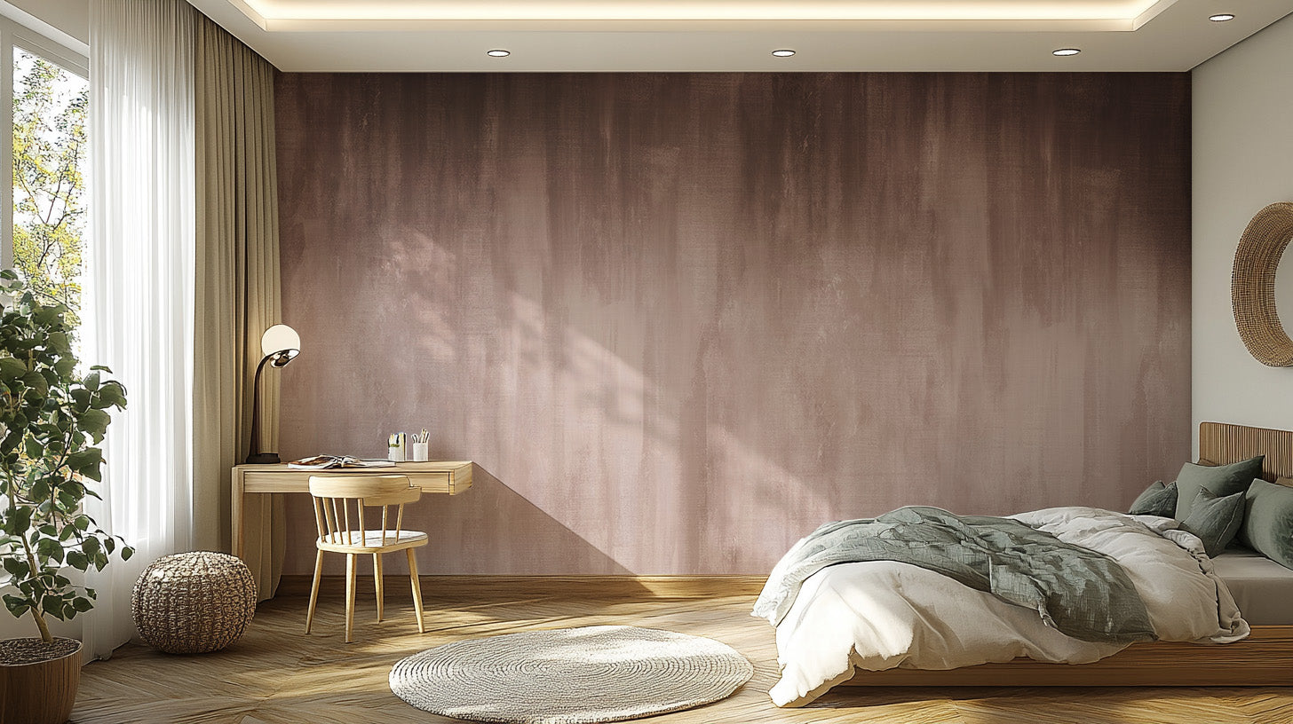 Modern ombre mural featuring earthy brown tones
