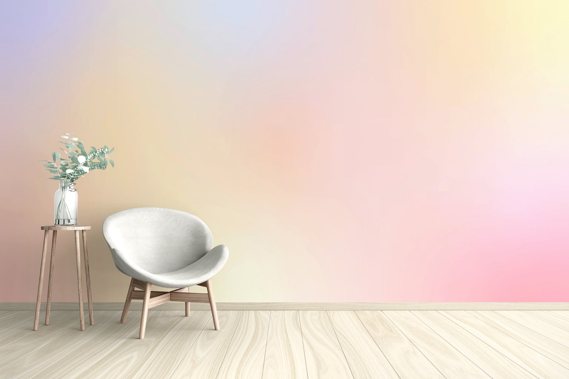 Soft ombre delight wall mural for calming spaces
