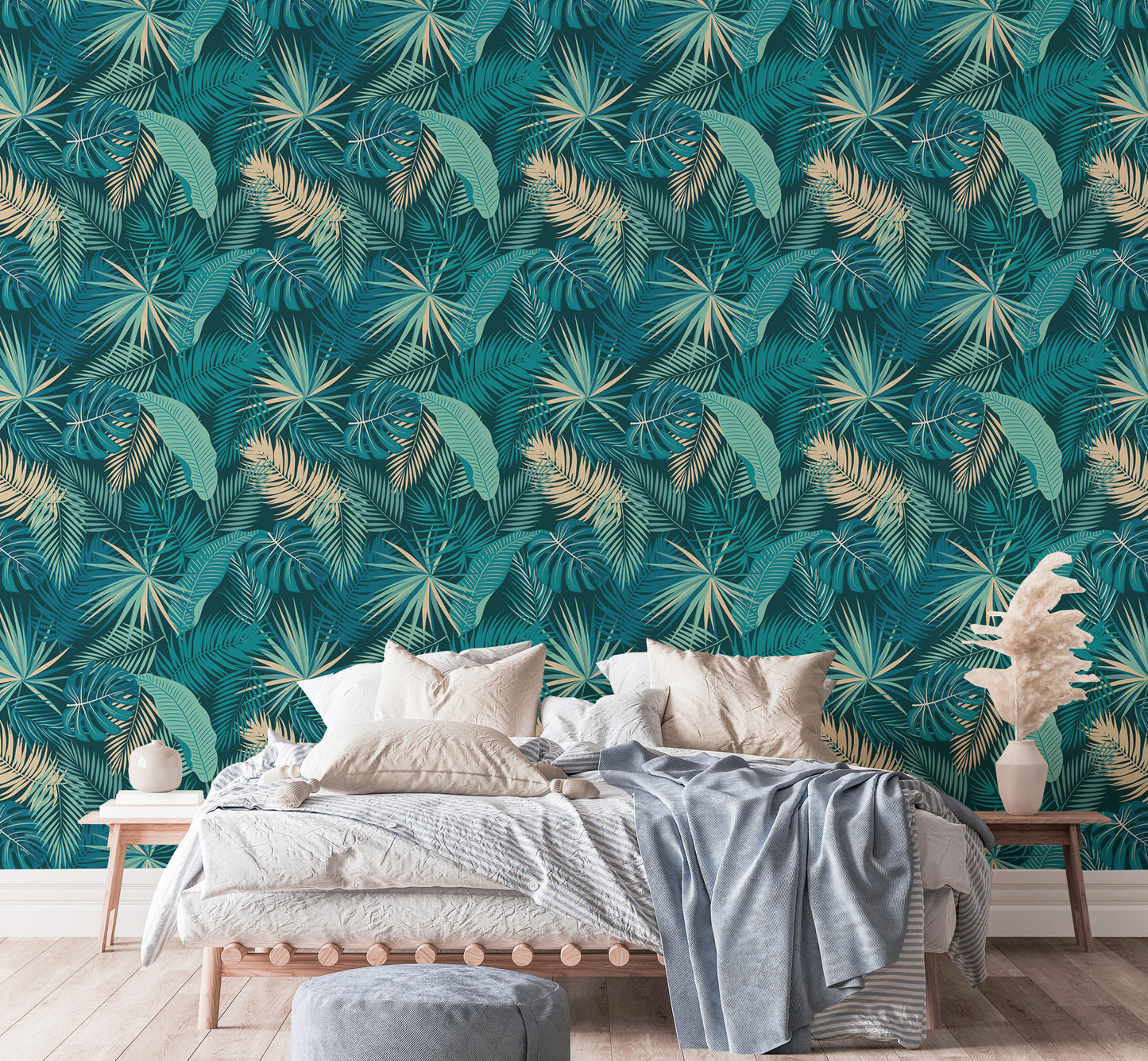 Jungle Palm Leaves Tropical Wallpaper For Walls