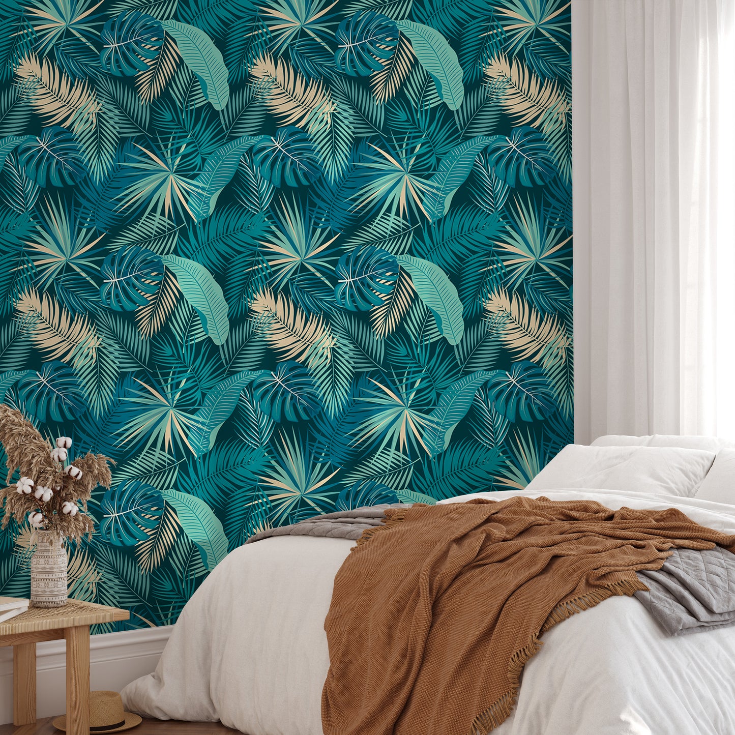 Jungle Palm Leaves Tropical Wallpaper For Walls