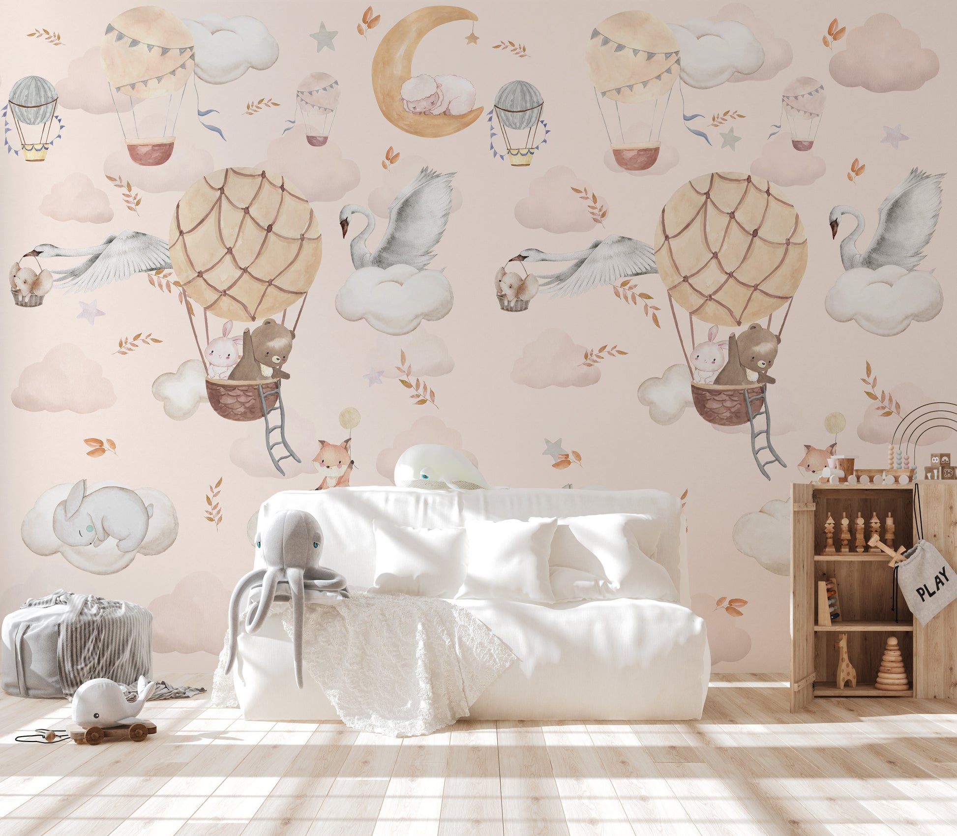 Balloon Adventure Wallpaper Mural with scenic views