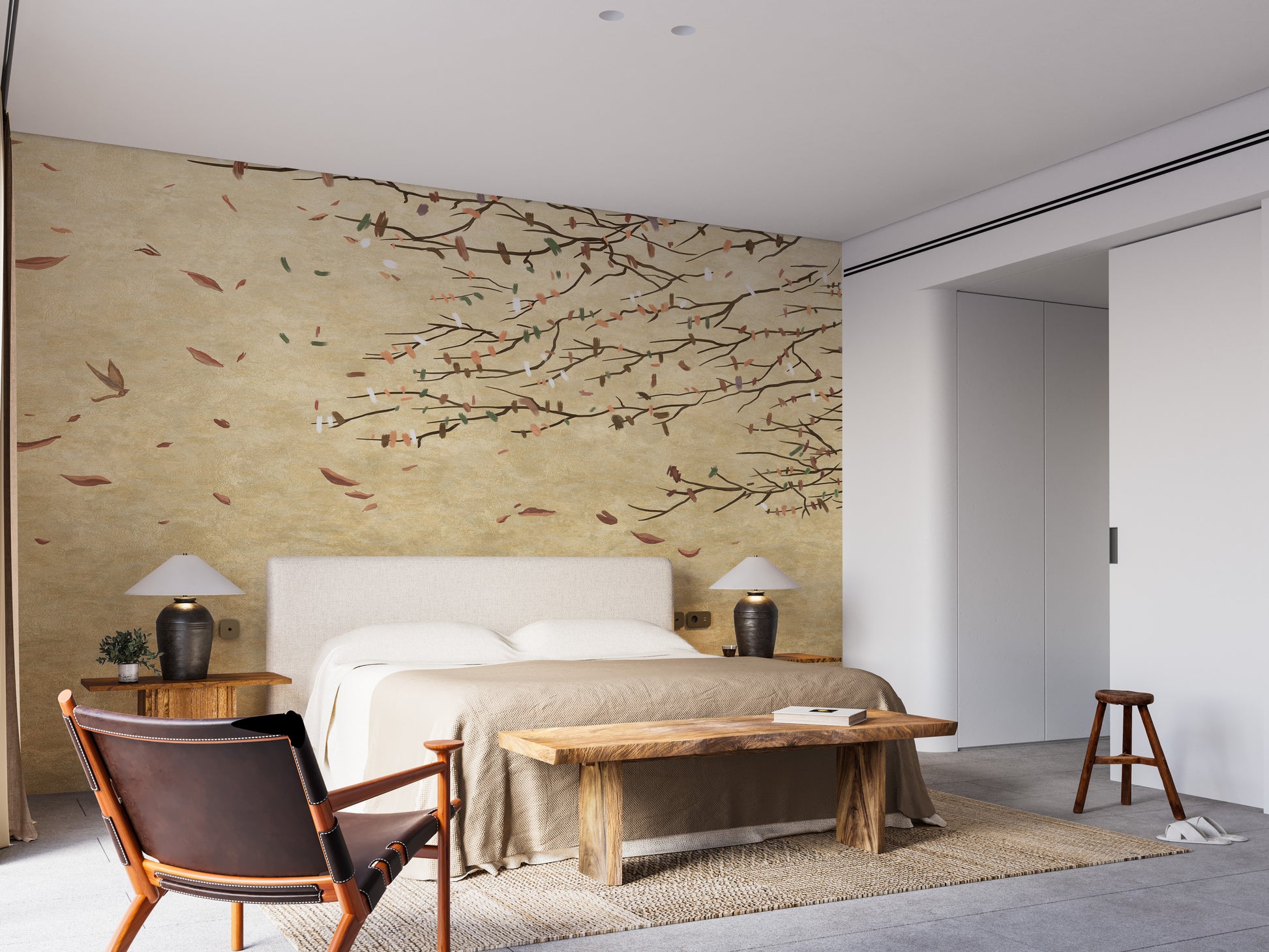 Elegant Cherry Blossoms Mural for Peaceful Spaces