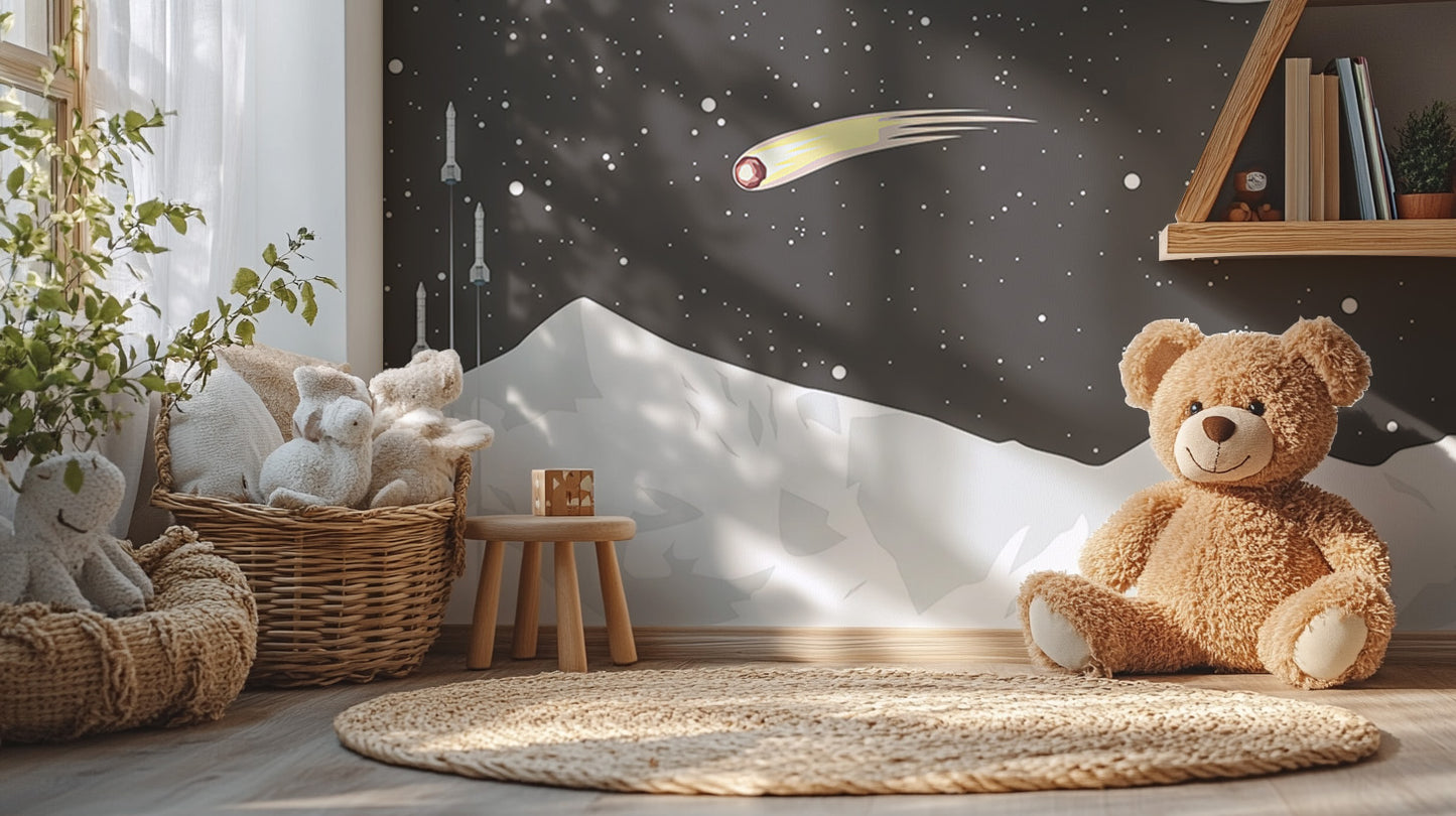 Space Mission Astronaut Wallpaper Mural with cosmic charm