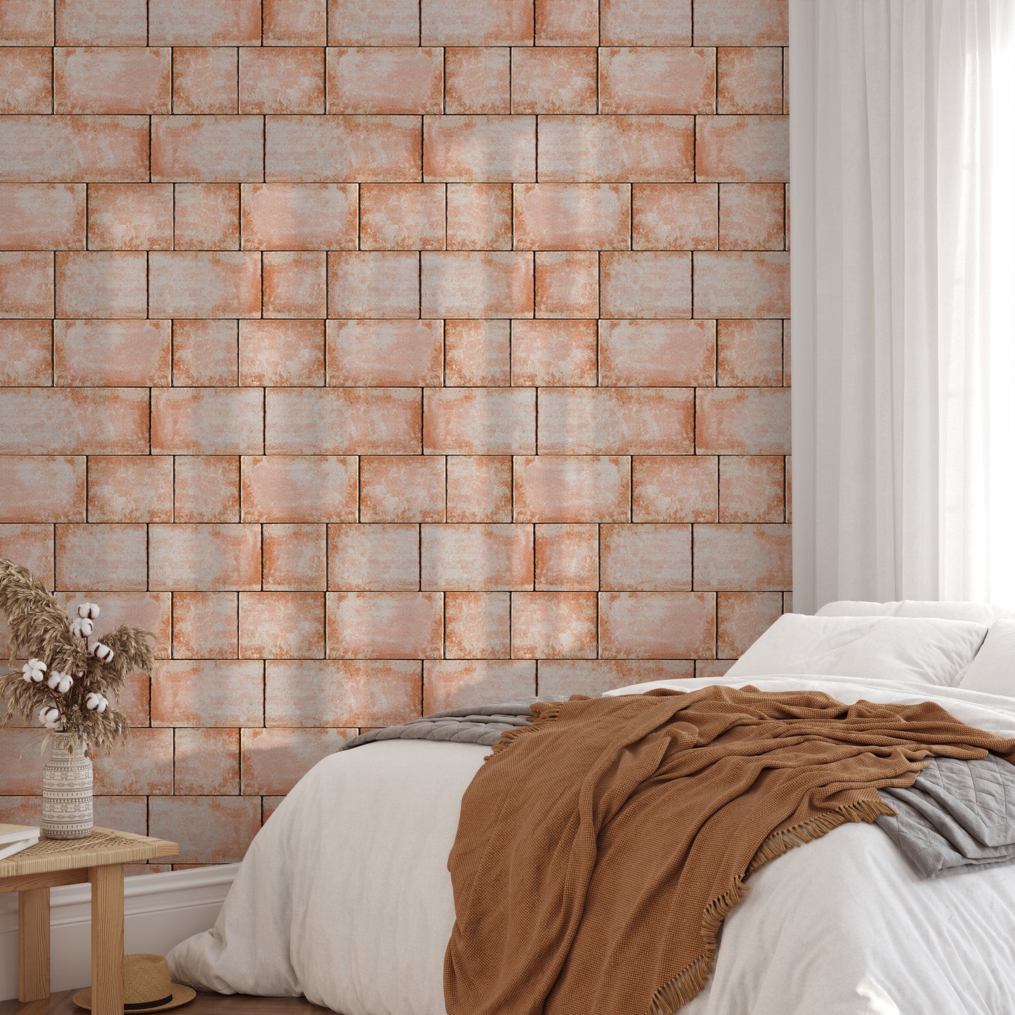 Sandstone Blocks Decorative Seamless Pattern Wallpaper