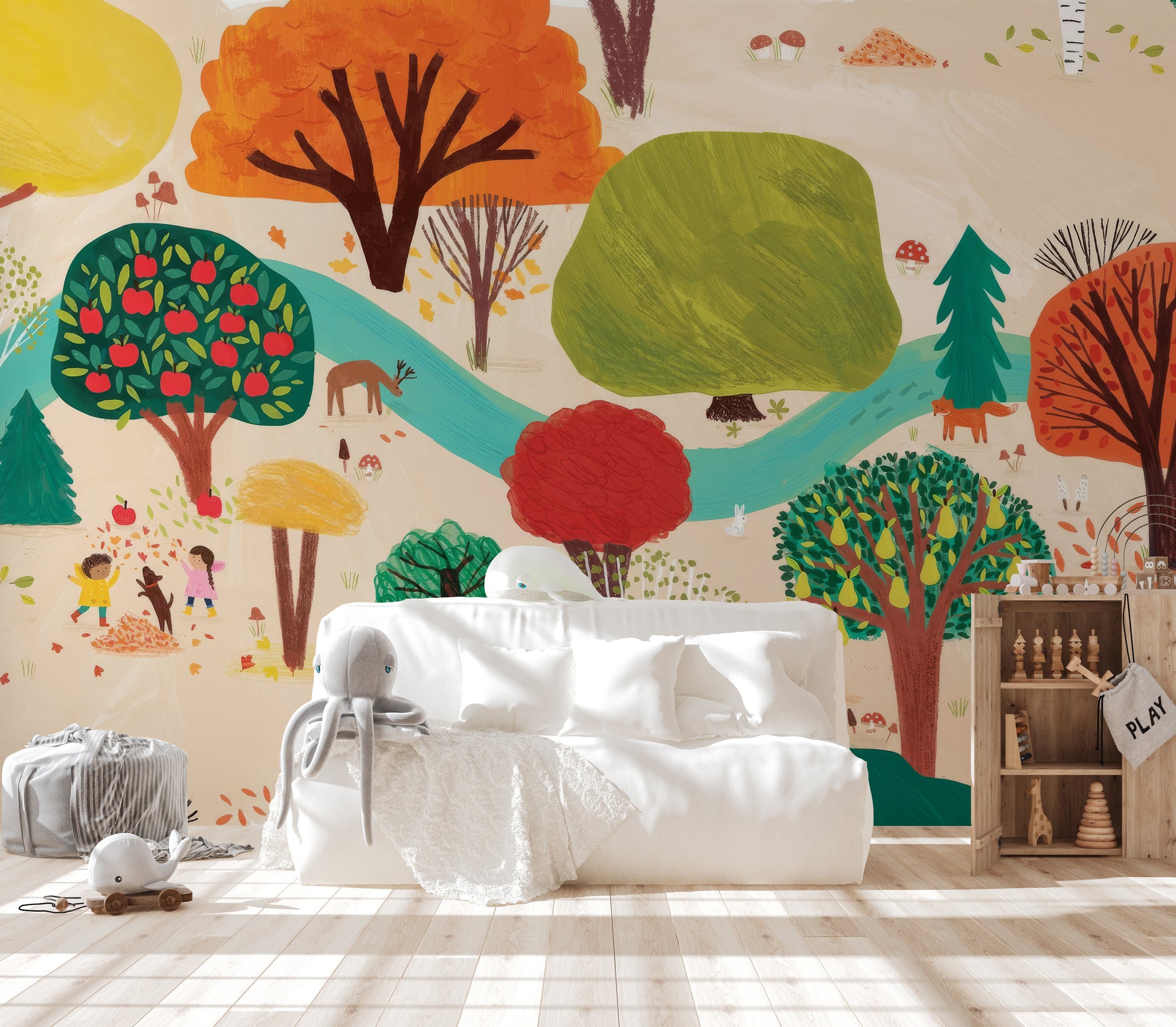 Colorful Tree Forest Wall Mural for vibrant energy