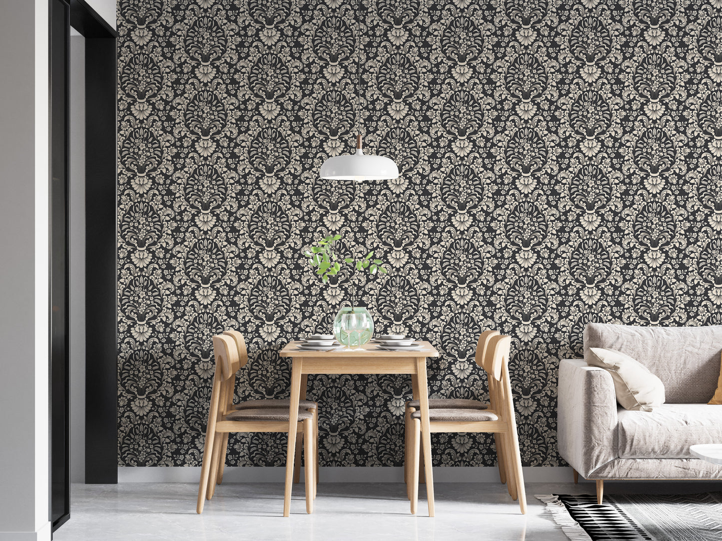 Classic wallpaper showcasing luxurious damask patterns