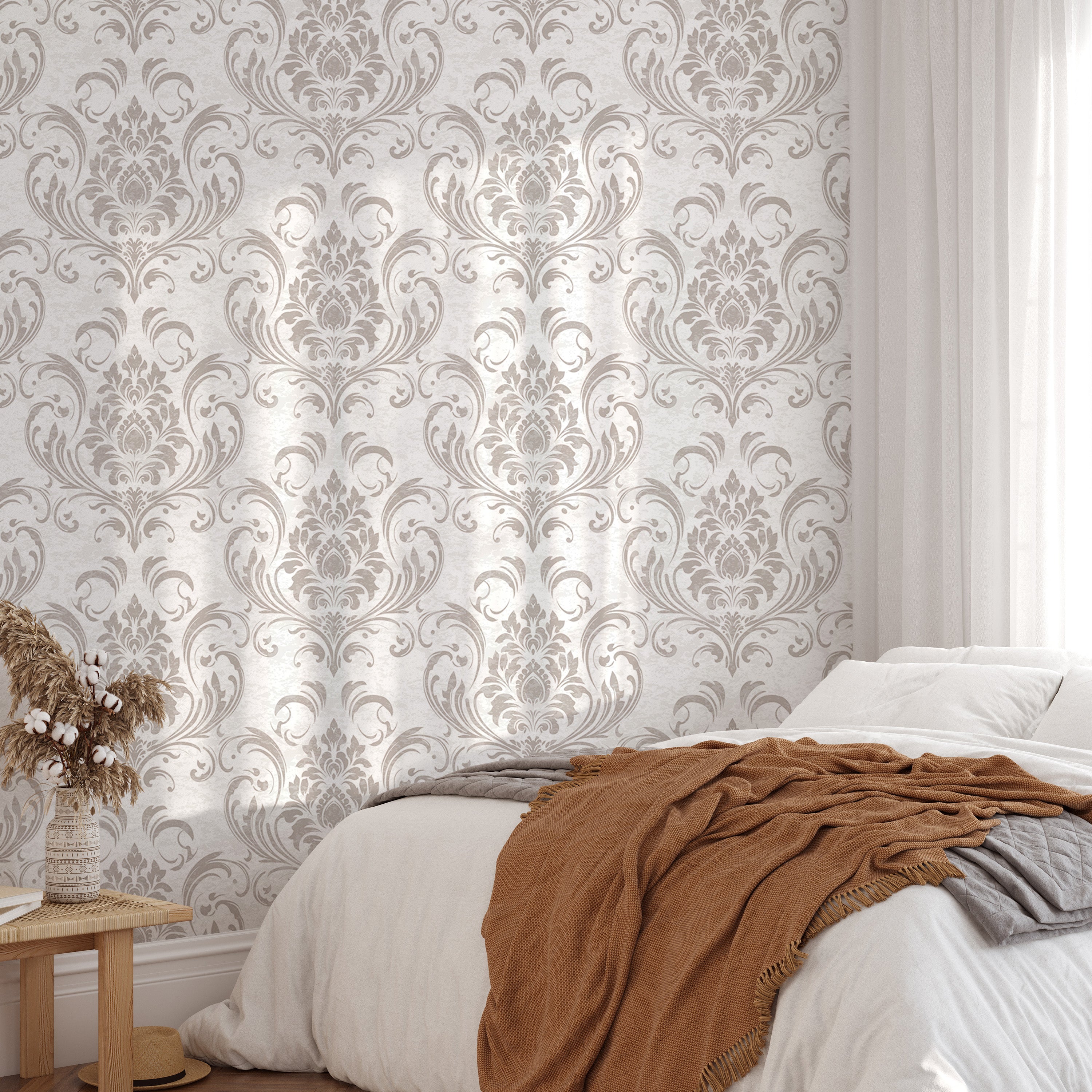 Luxurious damask wallpaper with vintage patterns