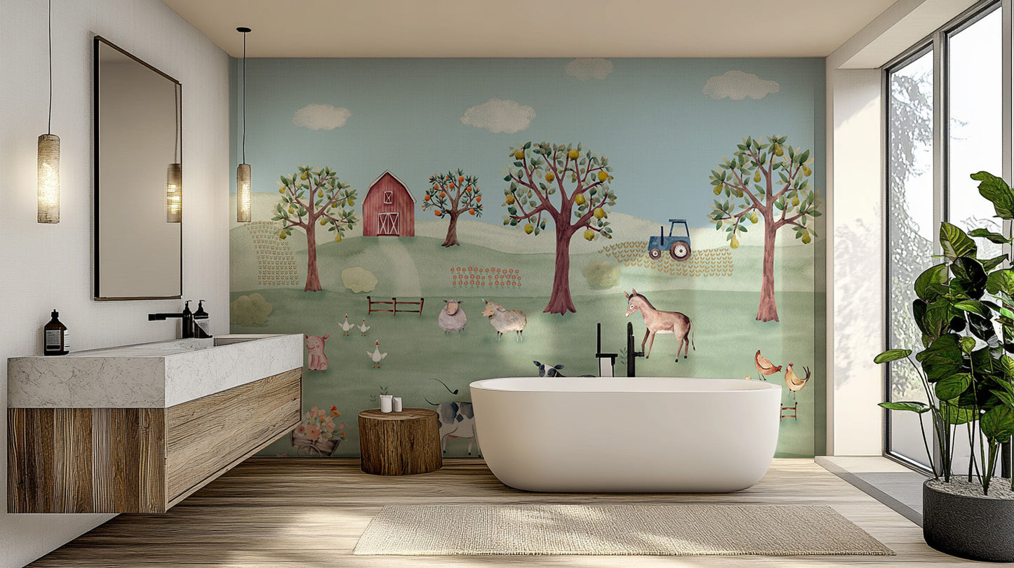 Rustic Farmyard Wall Mural