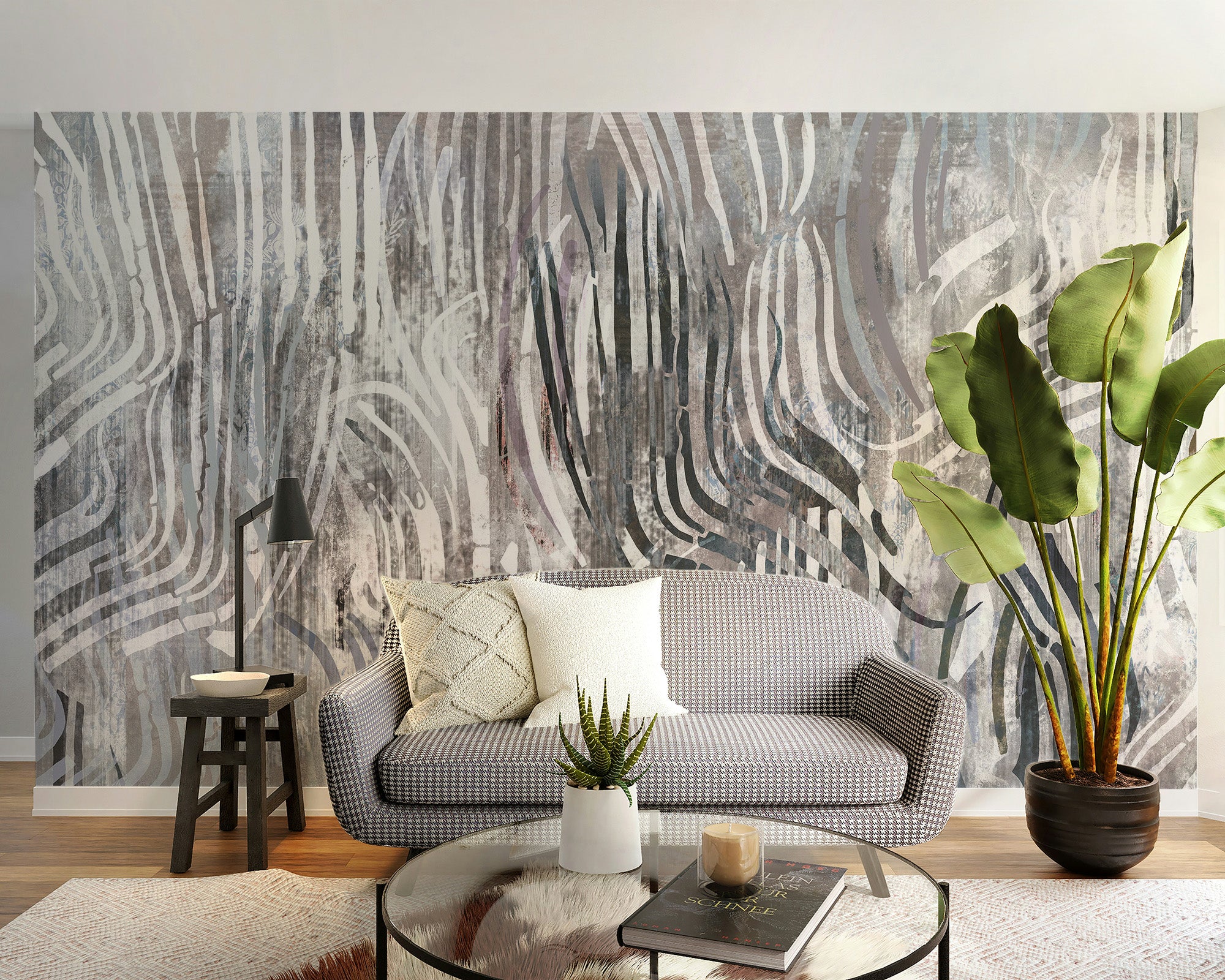 Bold and modern wave pattern wall mural for any room.
