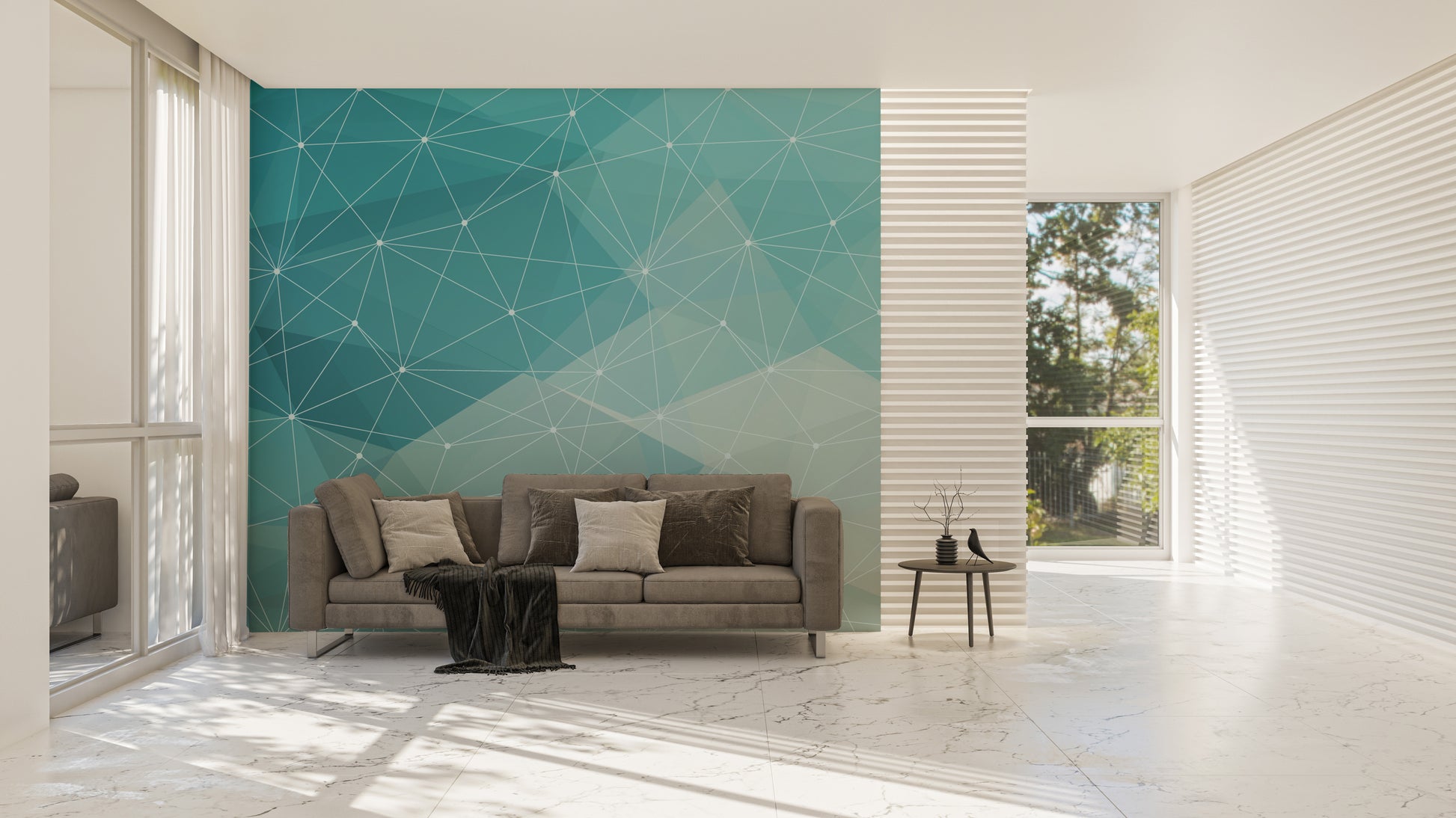 Contemporary crystal geometric mural wallpaper