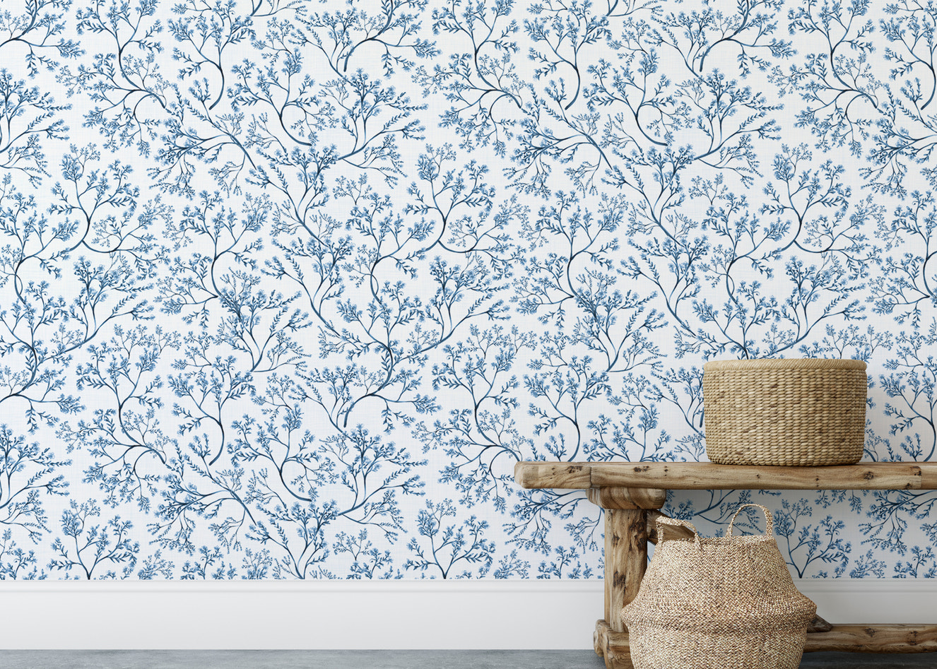 Chinoiserie Wild Flower Classic Nostalgic Botanical Wallpaper