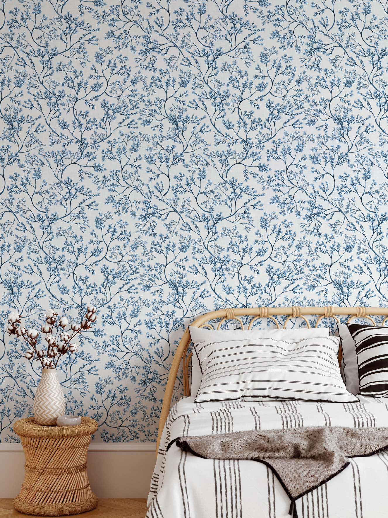 Chinoiserie Wild Flower Classic Nostalgic Botanical Wallpaper