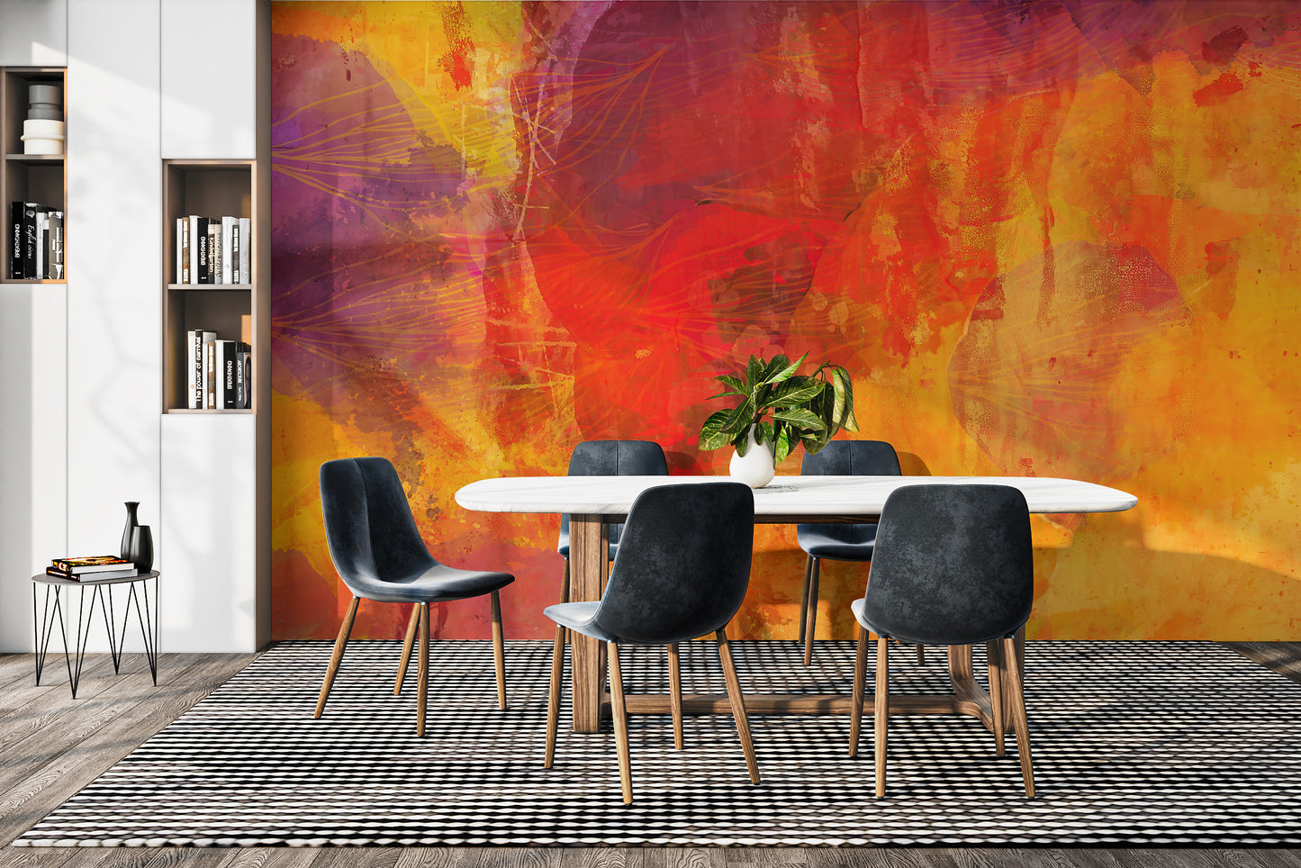 Bright Orange Abstract Wallpaper Mural