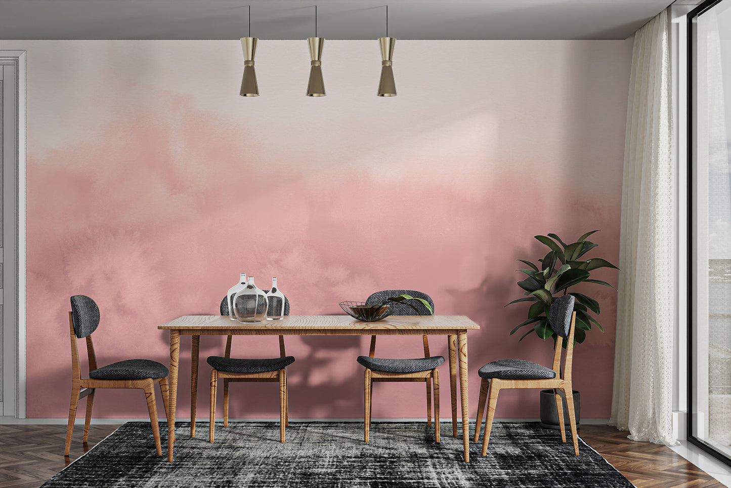 Artistic pink ombre wallpaper with a dreamy watercolor fade
