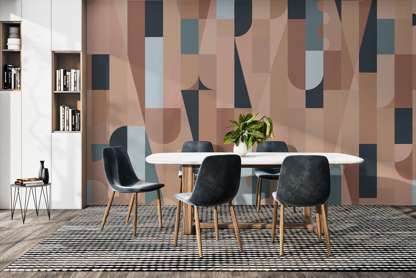 Peel and stick abstract shapes mural for vibrant walls