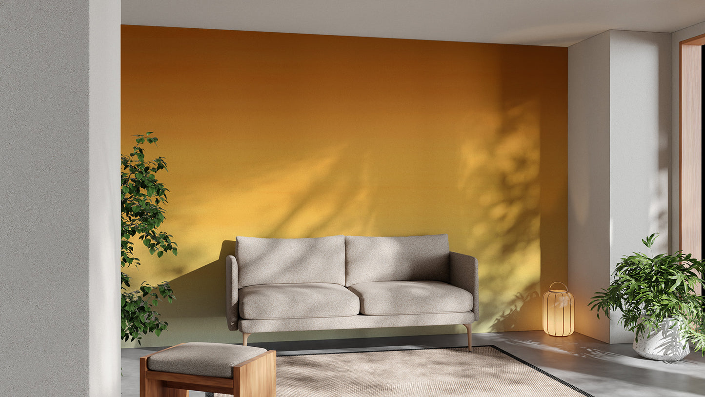 Artistic mural featuring a soft honey-colored ombre effect
