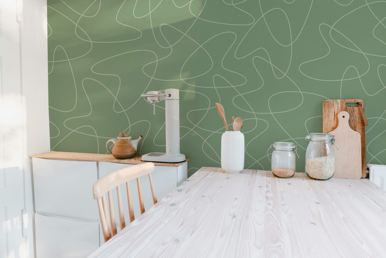 Mid-century modern mural for retro charm
