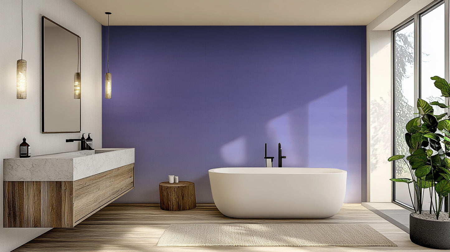 Stylish purple ombre mural adding depth and color to any room
