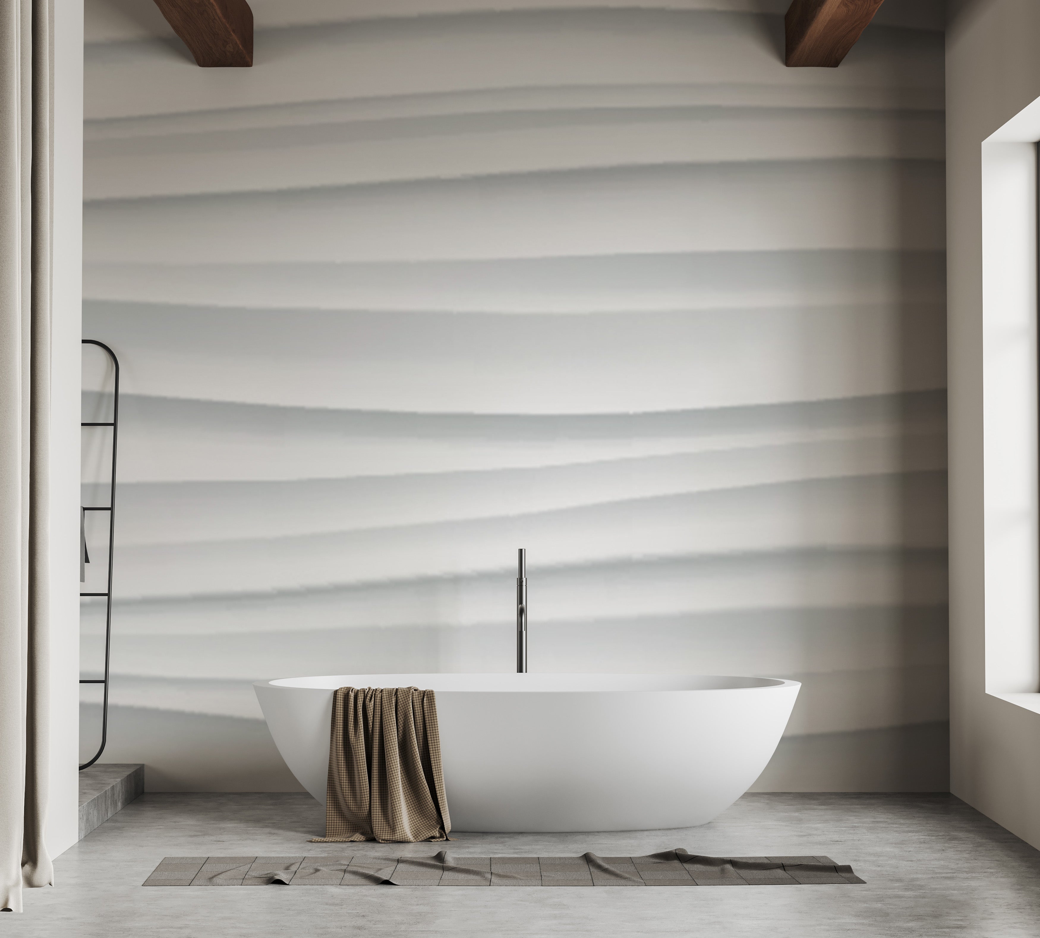 White marble wave design wallpaper mural
