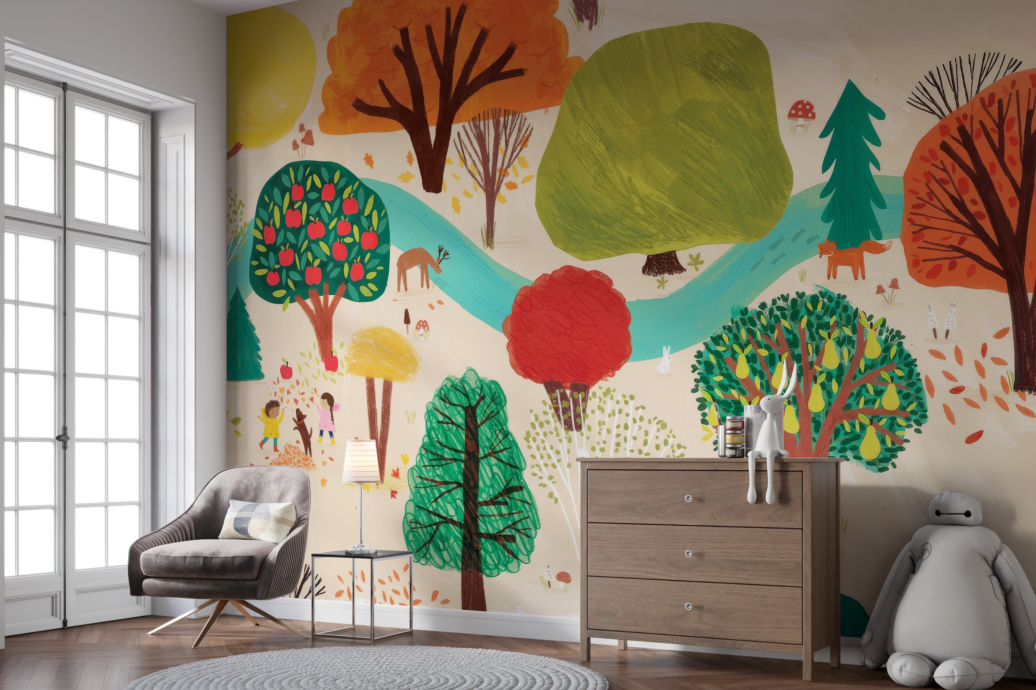 Colorful Tree Forest Wallpaper Mural for vibrant decor