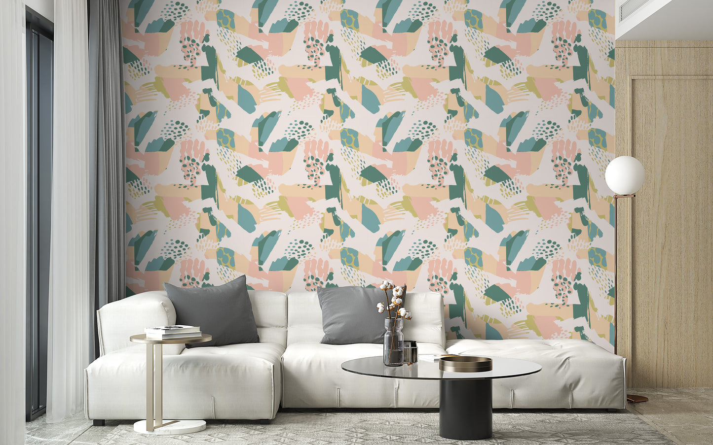 Elegant pastel seamless wallpaper mural
