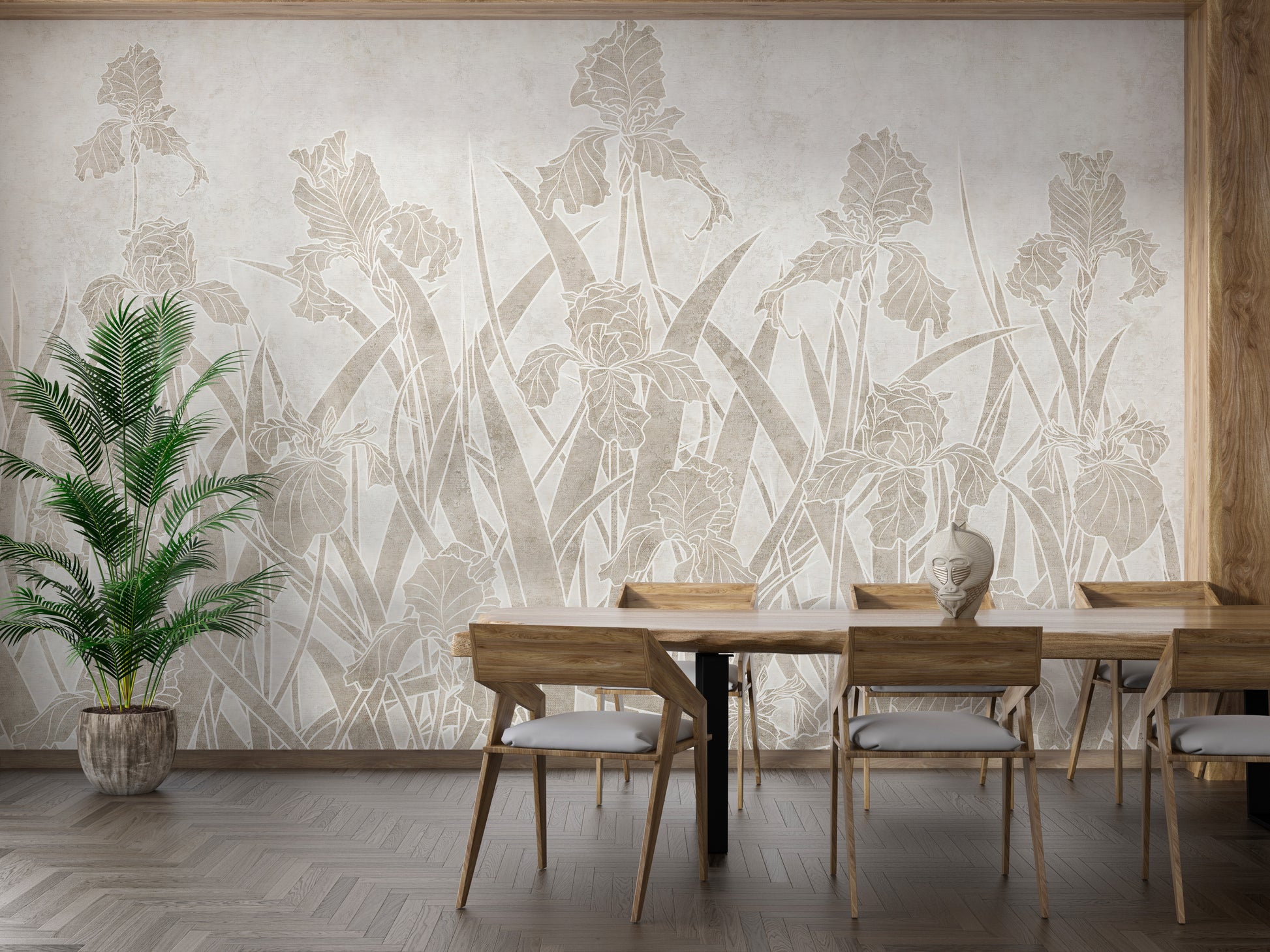 Floral Blooming Flowers and Shrubs Wallpaper Mural