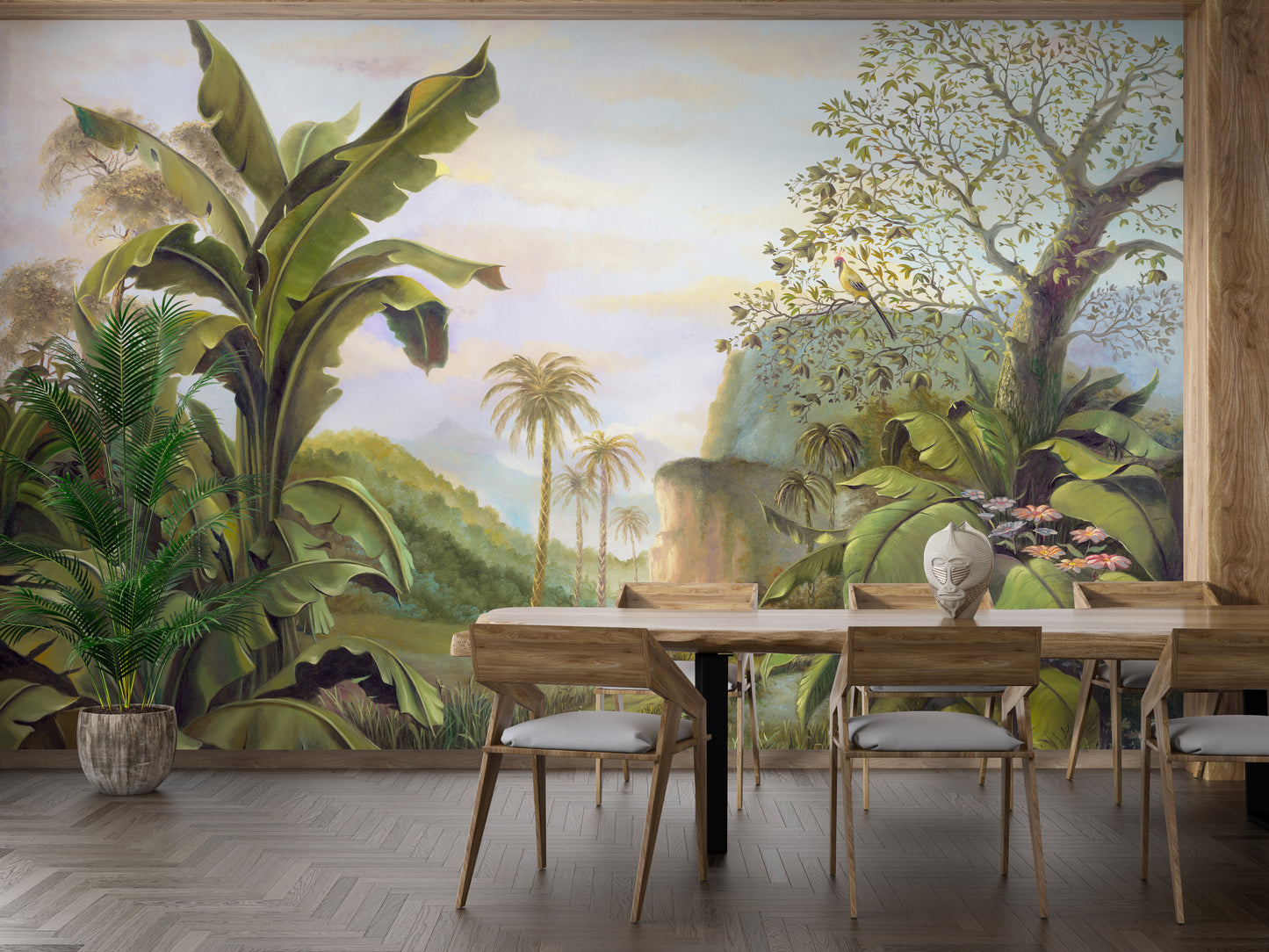 Kingdom-themed rainforest mural wallpaper
