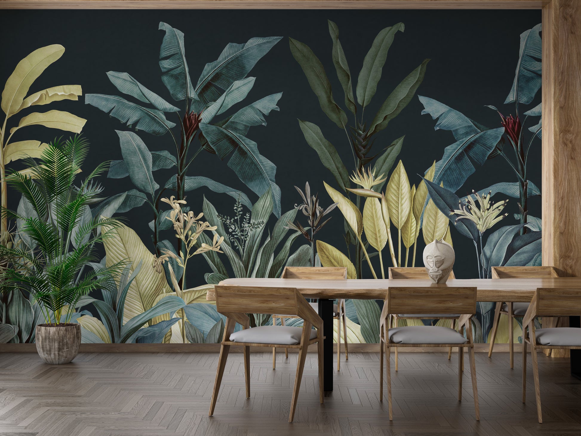 Elegant jungle oasis wall mural for homes
