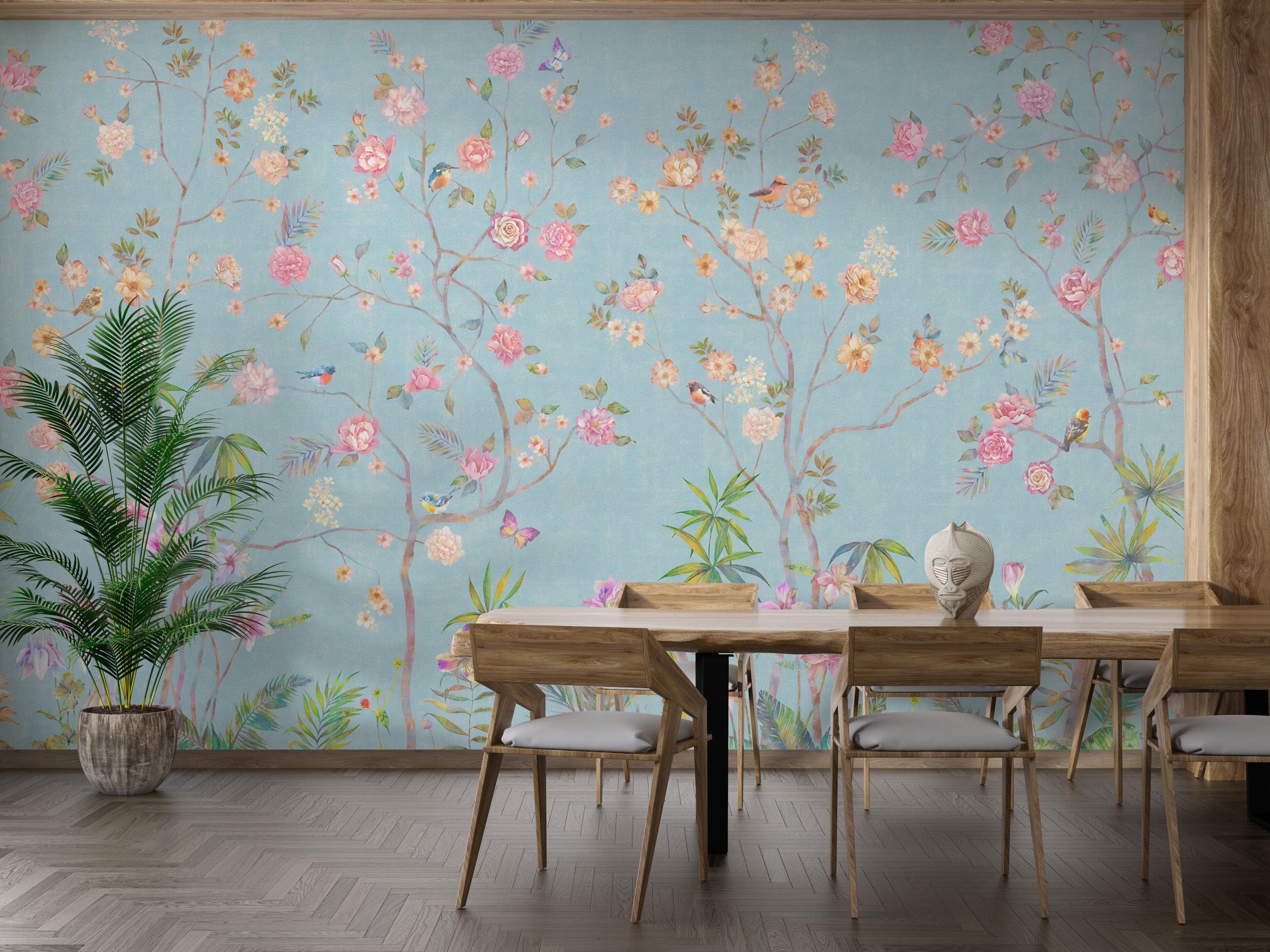 Timeless chinoiserie wallpaper for interiors
