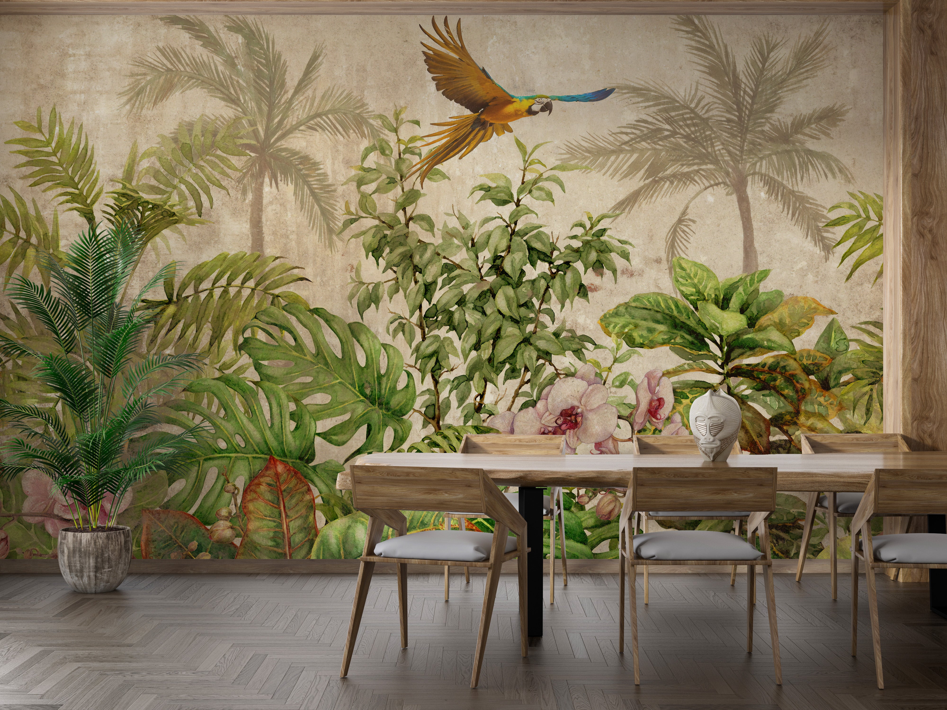 Nature-inspired bird wallpaper for walls
