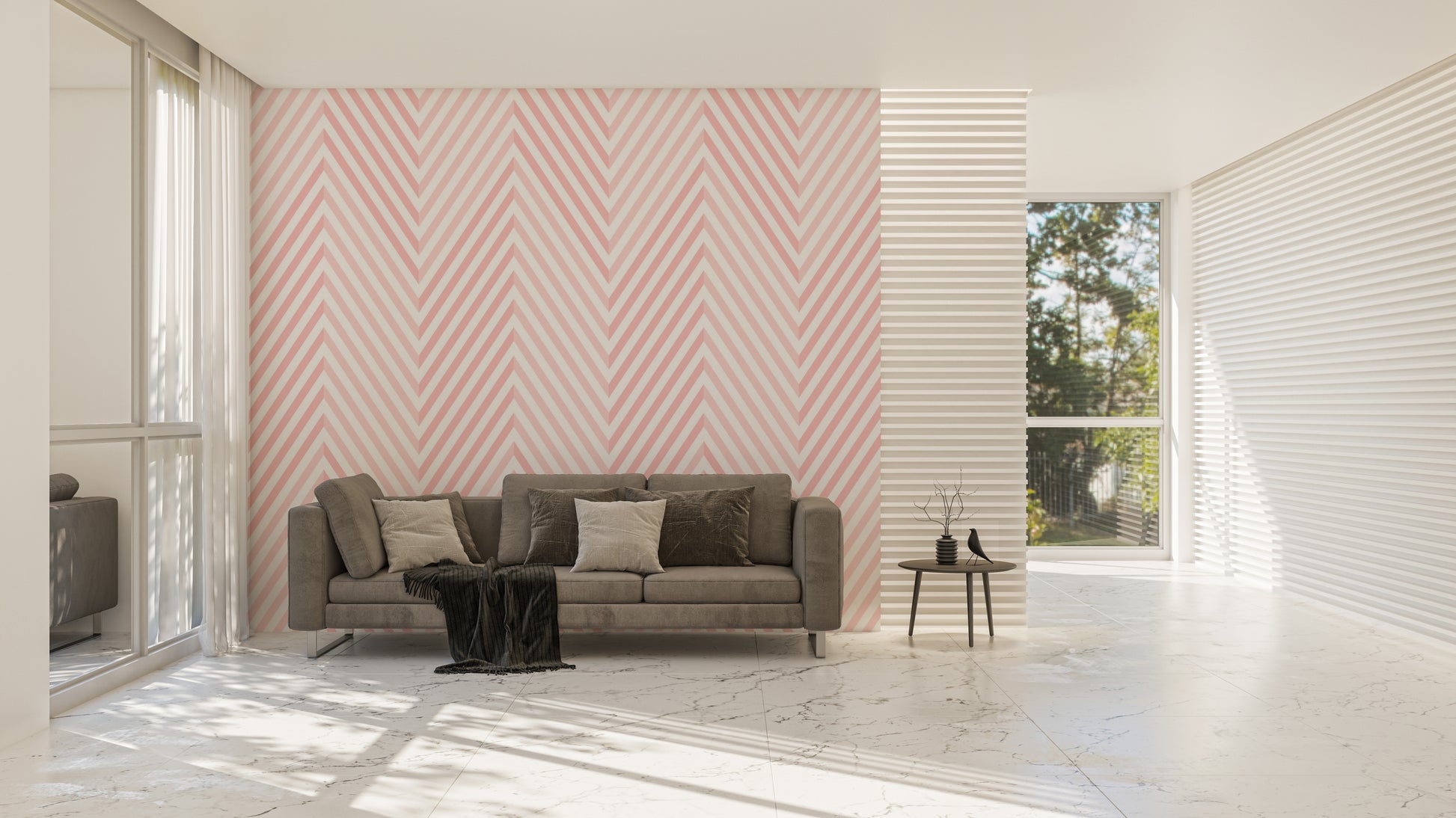 Trendy wallpaper mural with patterns
