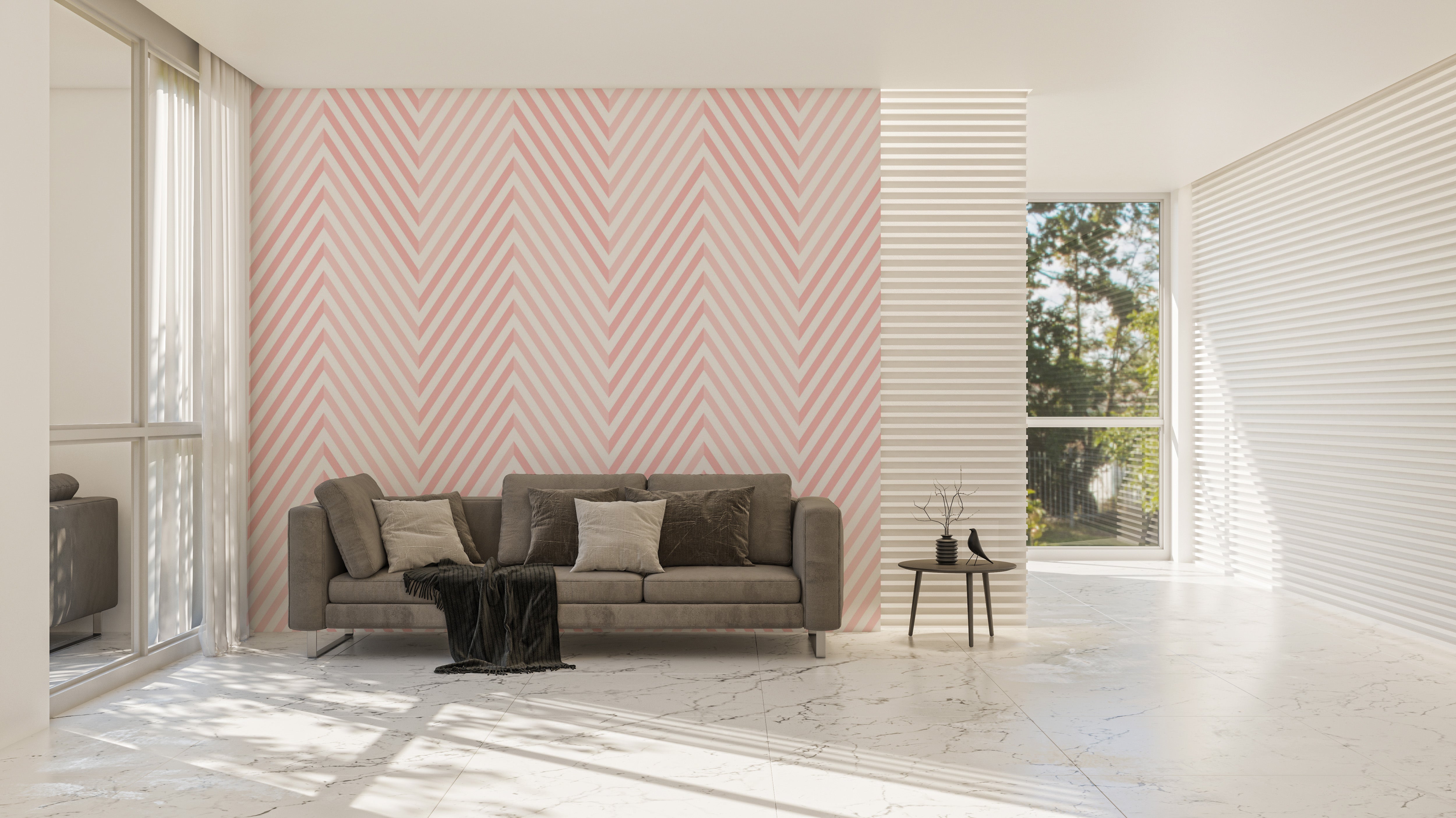 Trendy wallpaper mural with patterns
