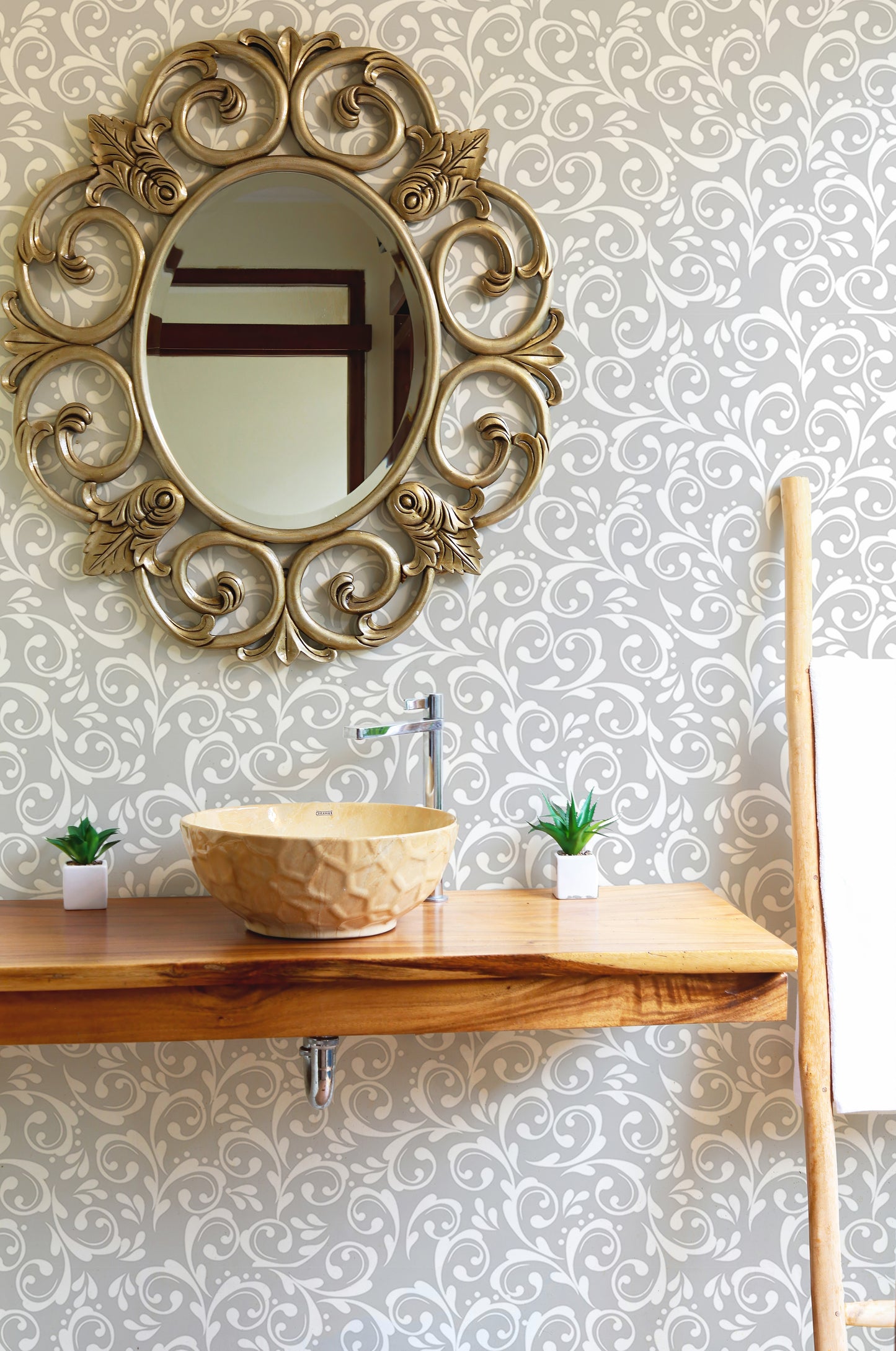 Vintage Royal Elegant Damask Pattern Wallpaper