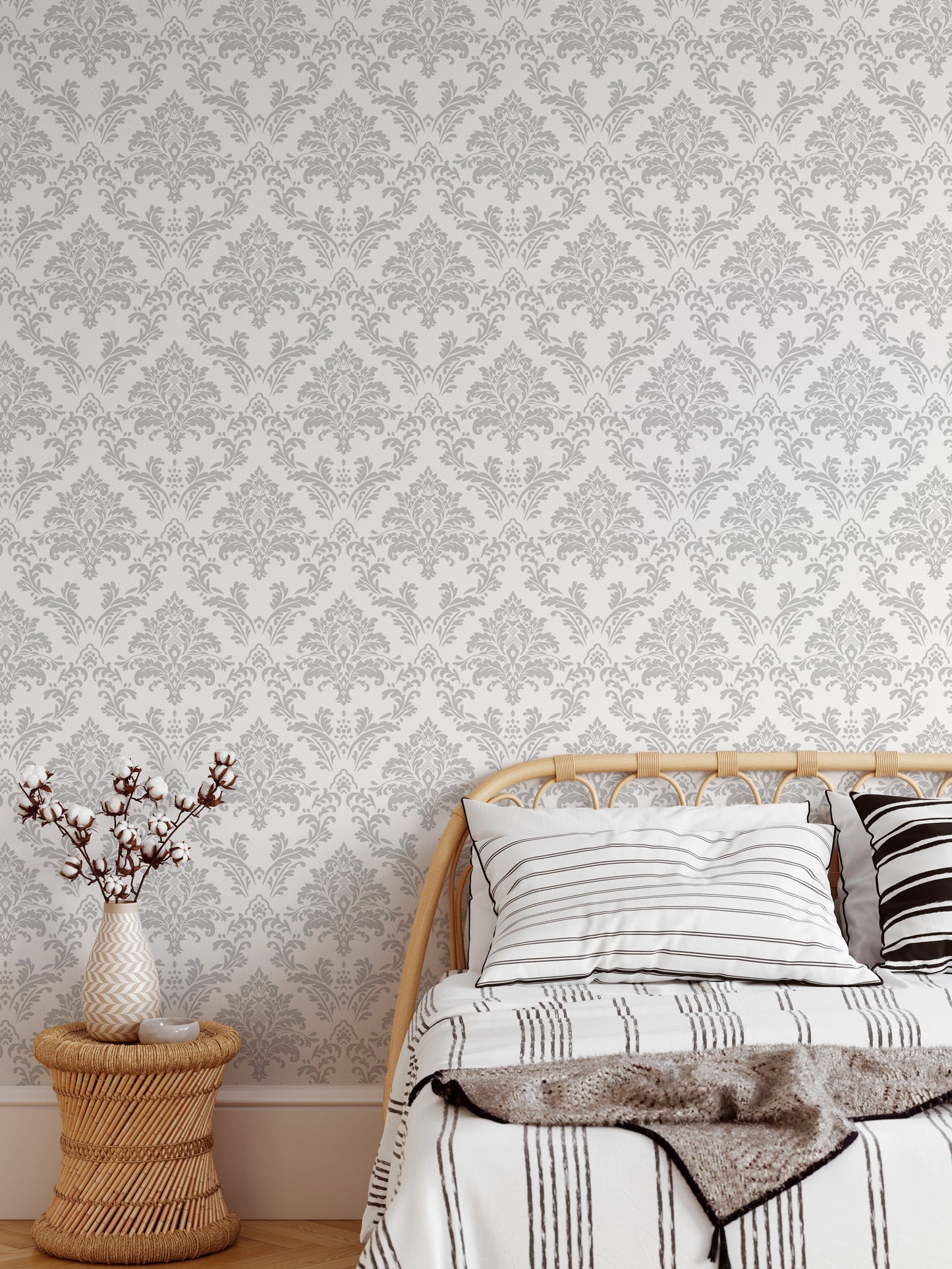 Seamless Texture Repeat Pattern Damask Wallpaper For Walls