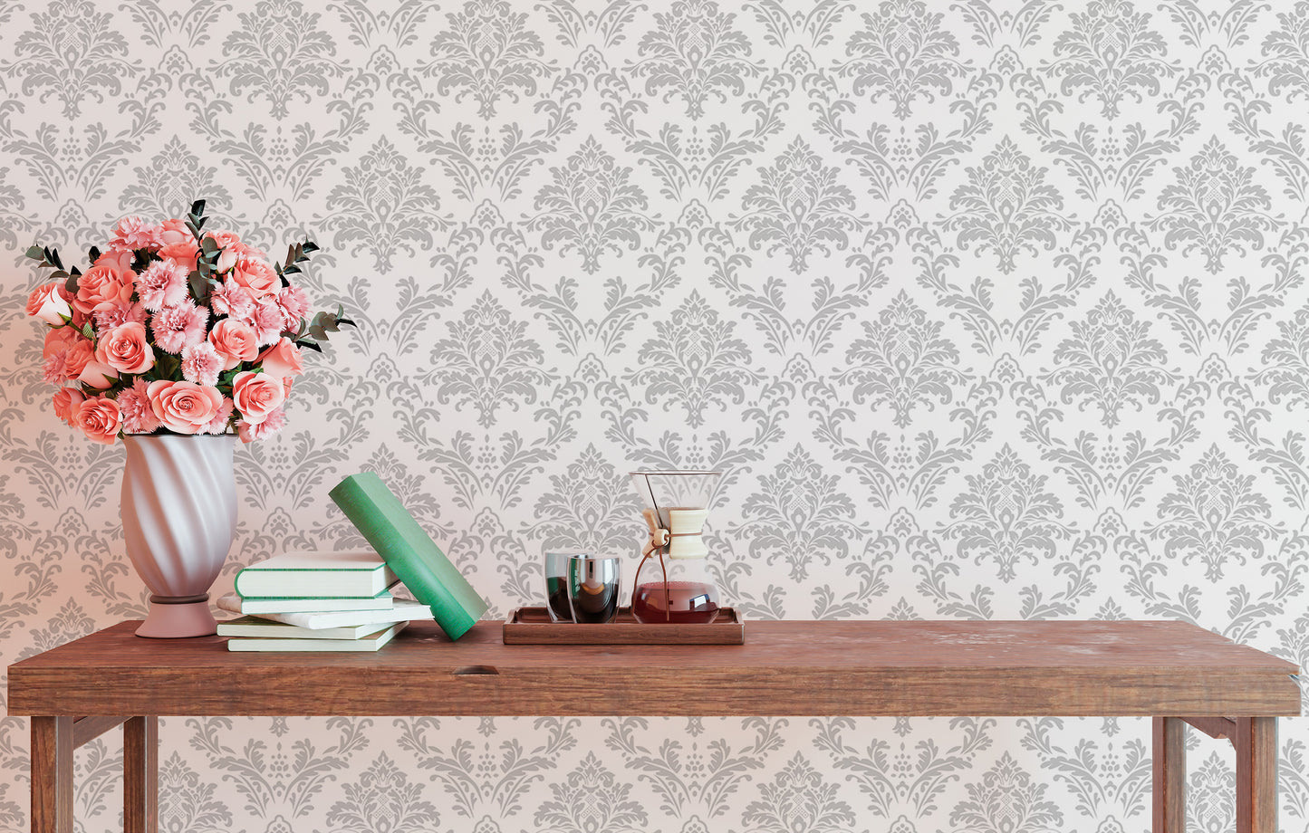 Seamless Texture Repeat Pattern Damask Wallpaper For Walls